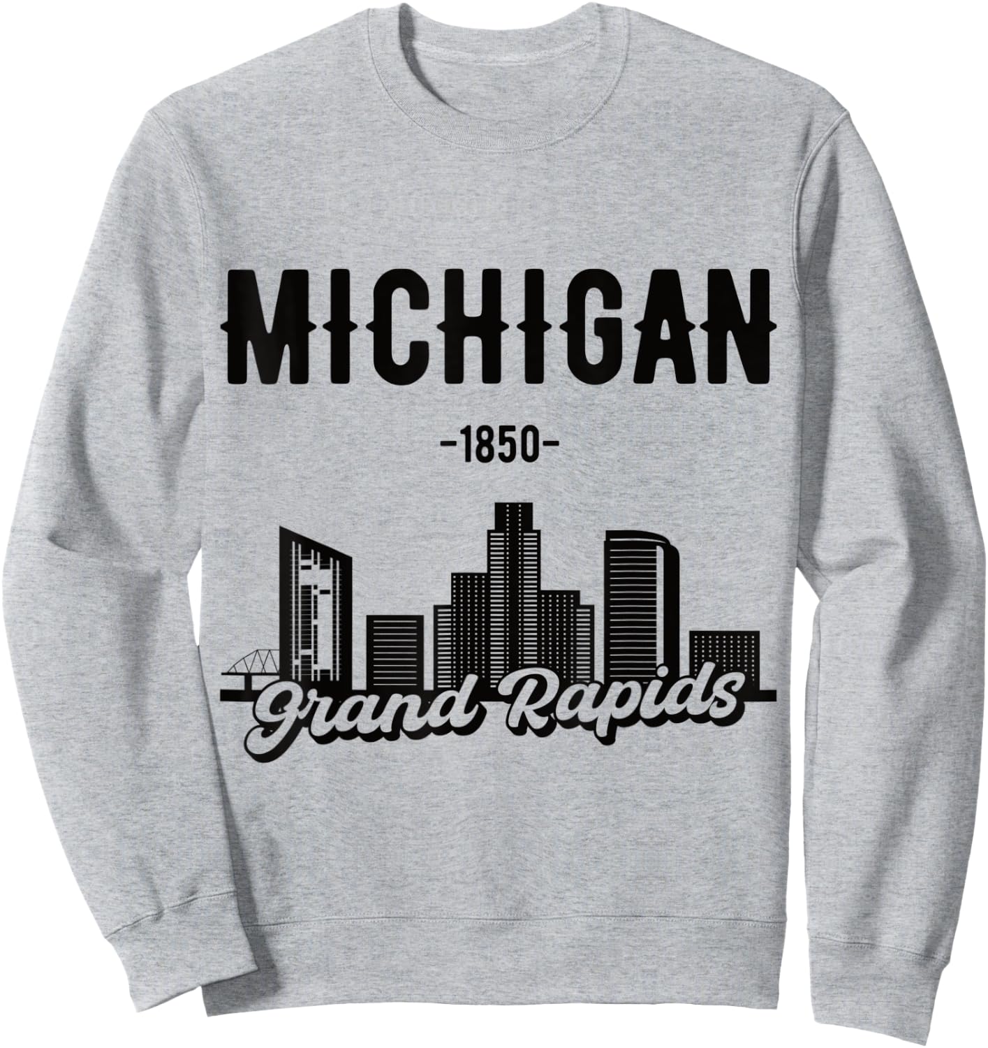 Grand Rapids Michigan Skyline Sweatshirt - Sweatshirt | Ash