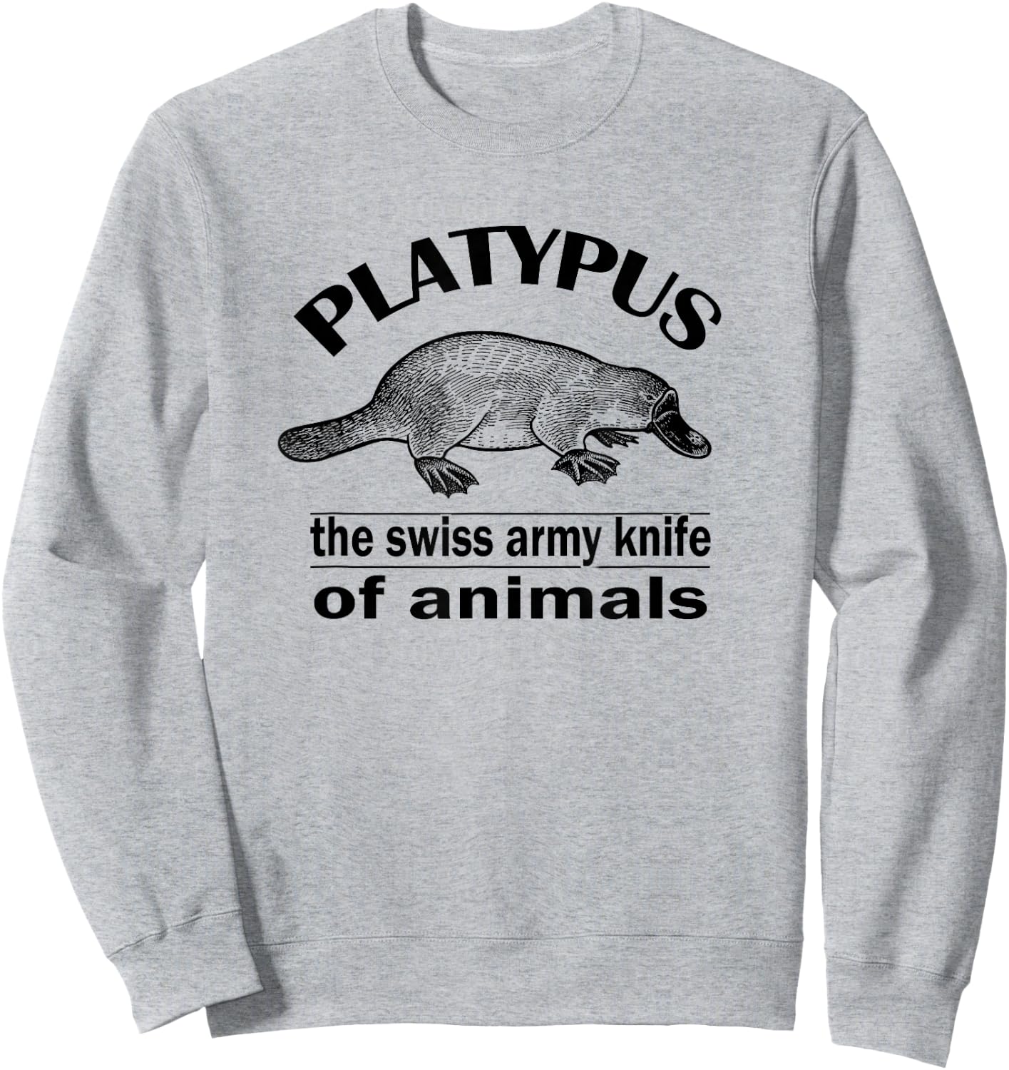 Retro Vintage Swiss Army Knife Platypus Lover Sweatshirt - Sweatshirt | Ash