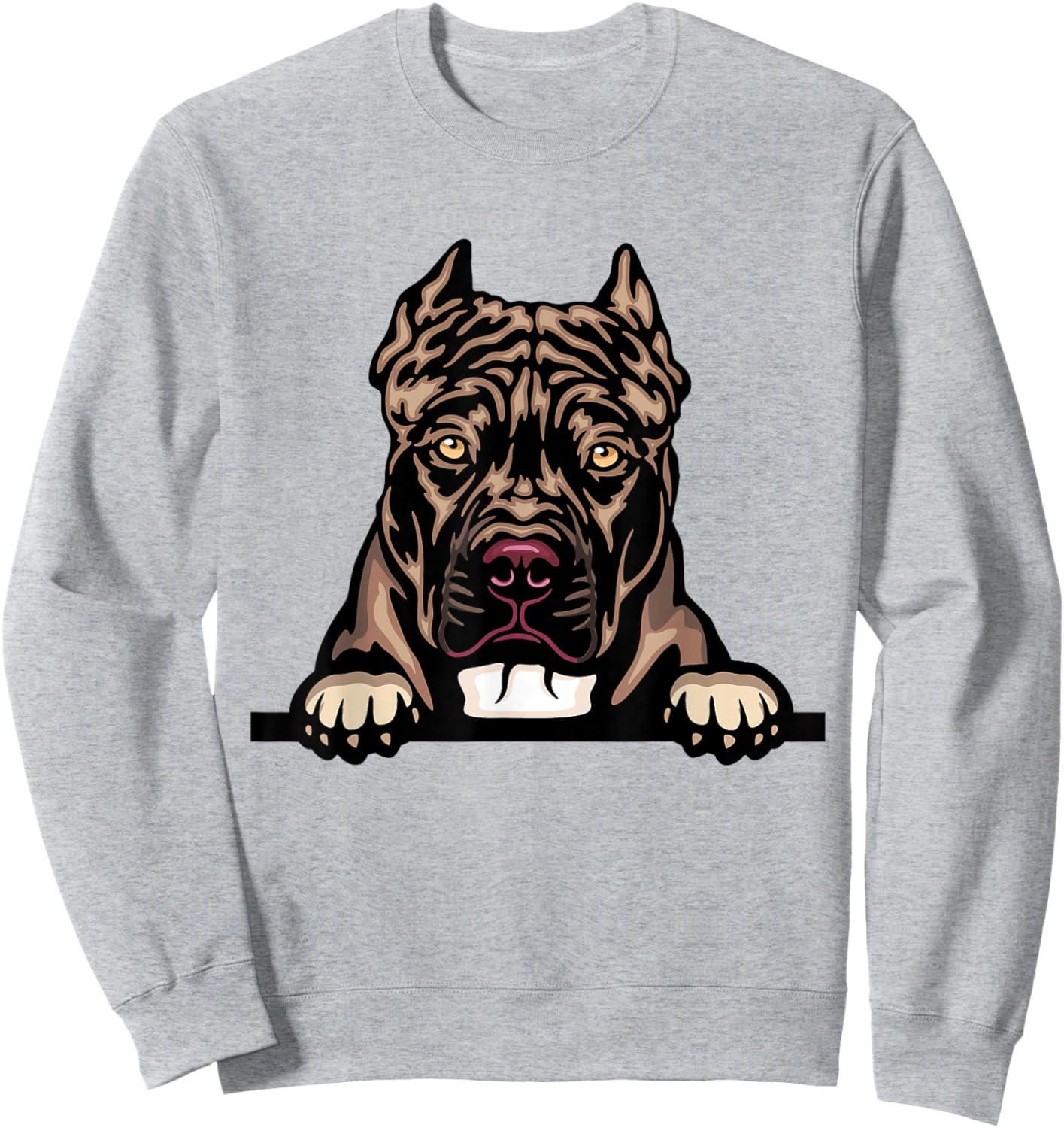 Pit Bull Dog Breed Popping Up Fun Pit Bull Owner Sweatshirt - Sweatshirt | Ash