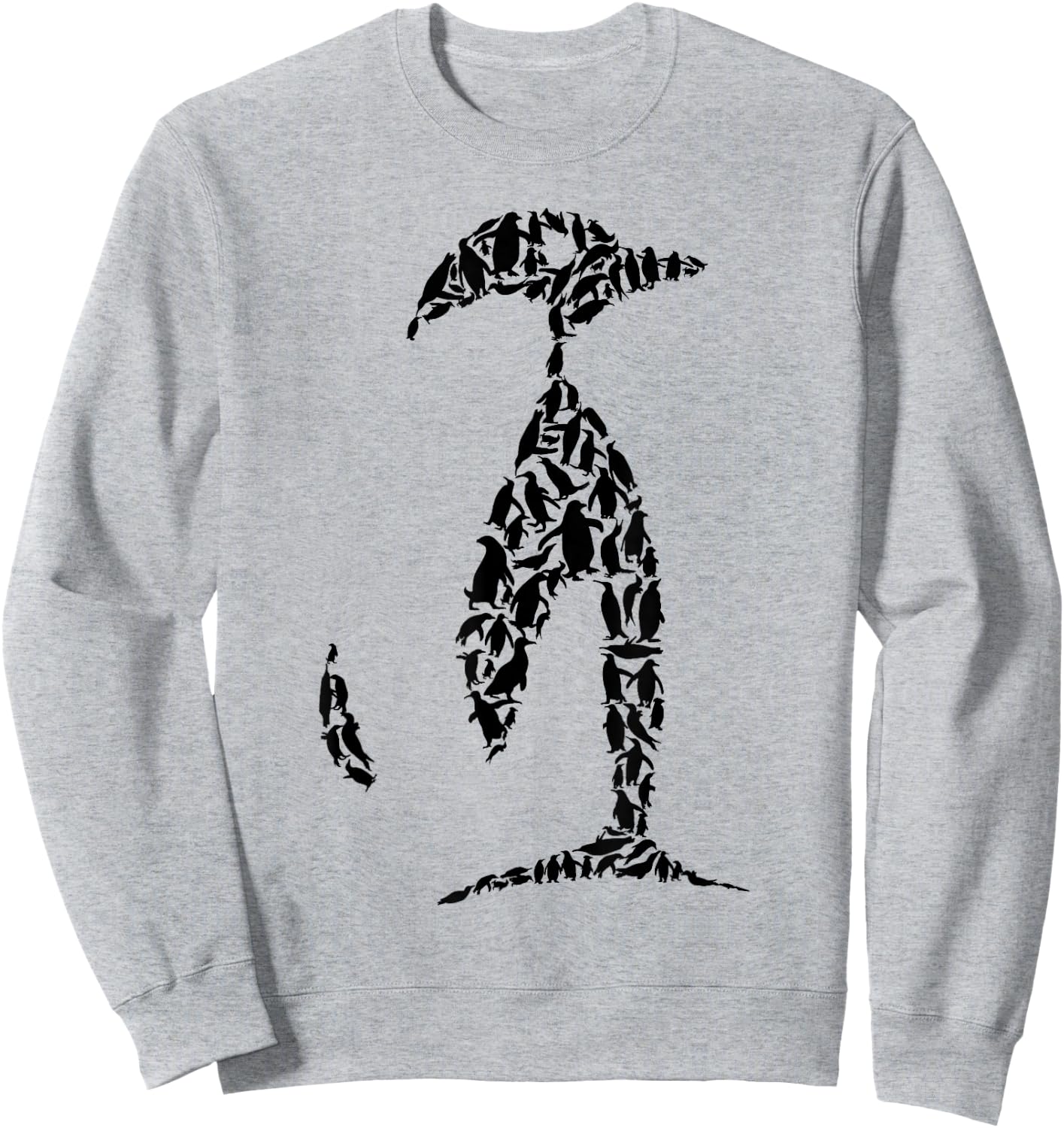 Silhouette Penguins for Penguin Lover | Penguin Sweatshirt - Sweatshirt | Ash
