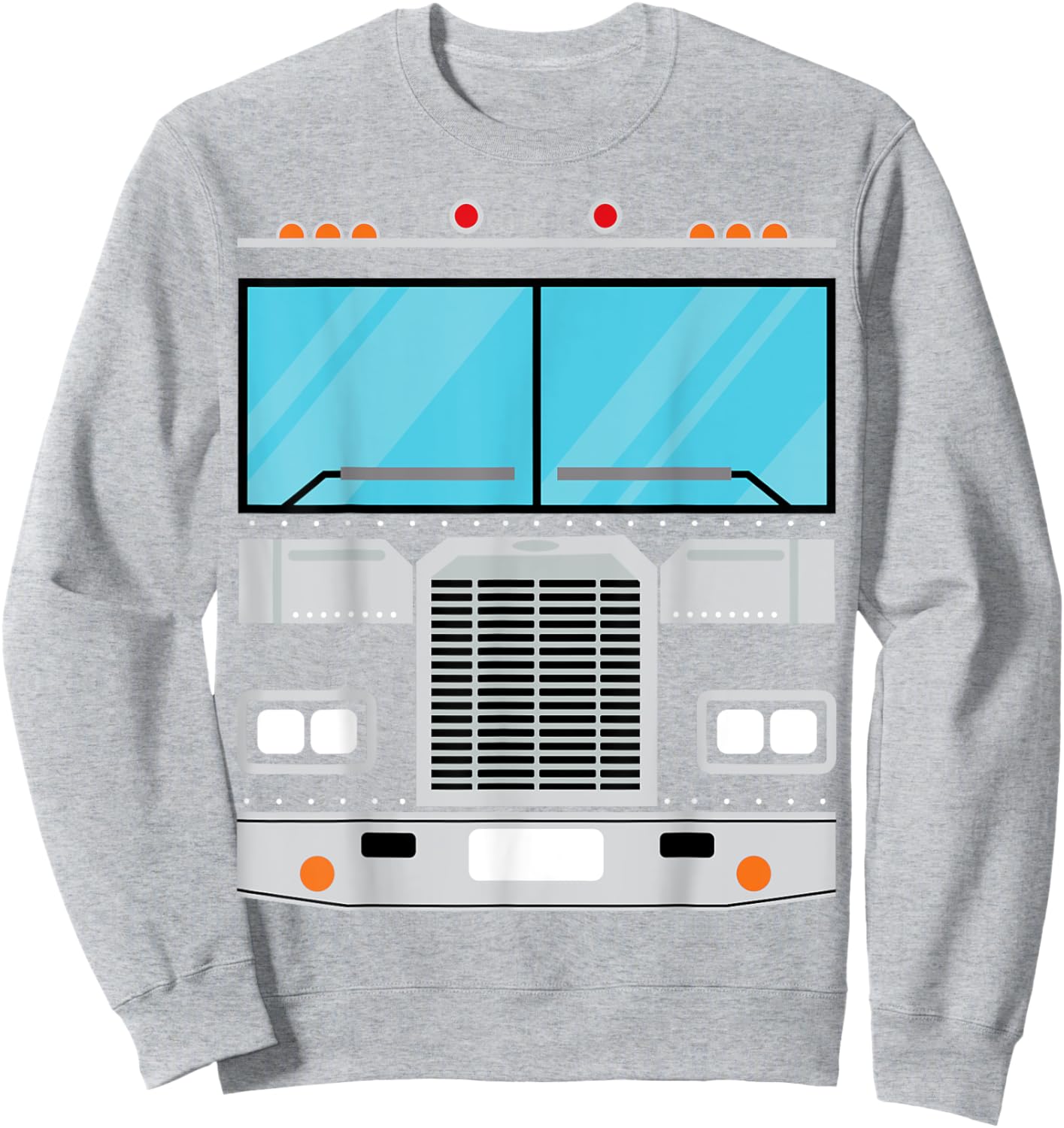 Semi Truck Costume Simple Easy Halloween Group Costume Sweatshirt - Sweatshirt | Ash