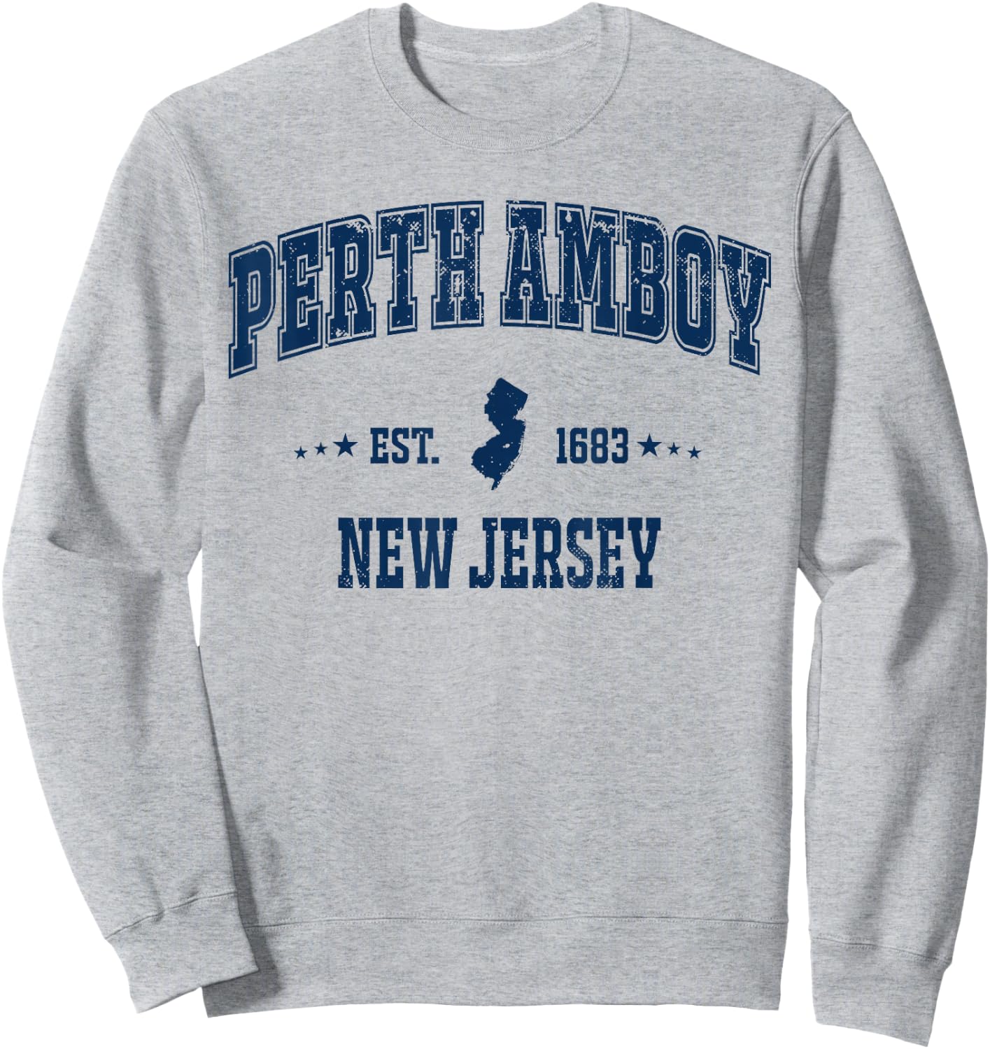 Perth Amboy New Jersey NJ Vintage Navy Sports Athletic Sweatshirt - Sweatshirt | Ash