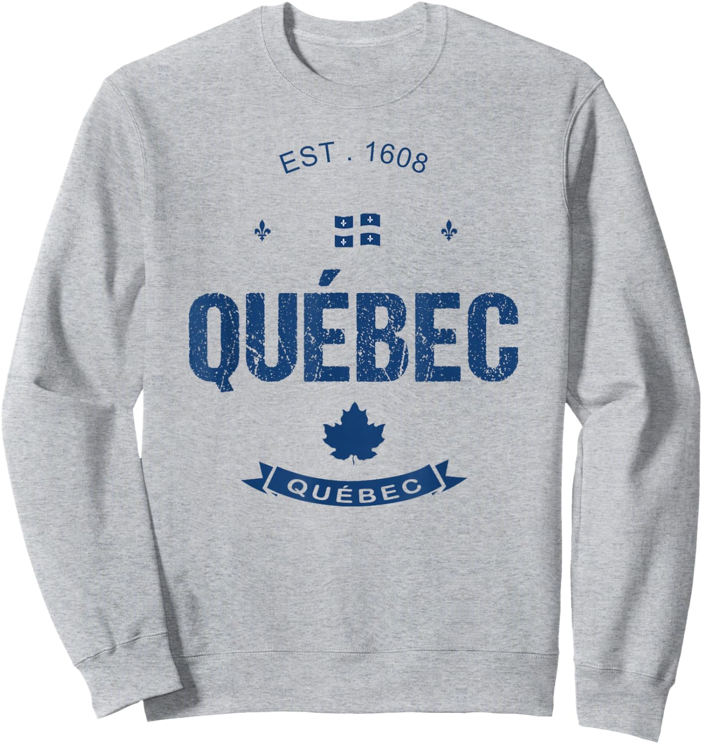 Holiday Vacation Quebec Travel Souvenirs Designs Quebec City Flag - Men's Classic Fit Short Sleeve - White - Small Sweatshirt - Sweatshirt | Ash