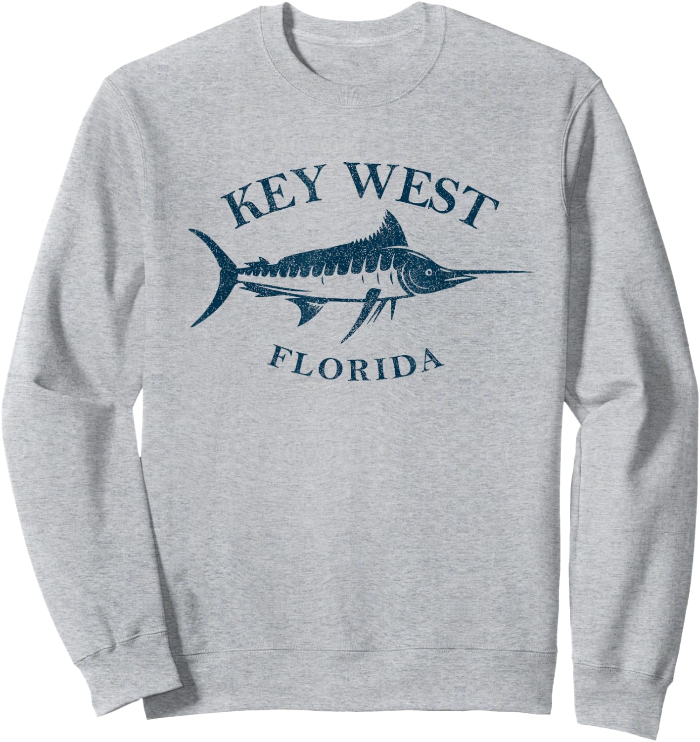 Vintage Key West Florida Keys Fishing Vacation Boating Beach Sweatshirt - Sweatshirt | Ash