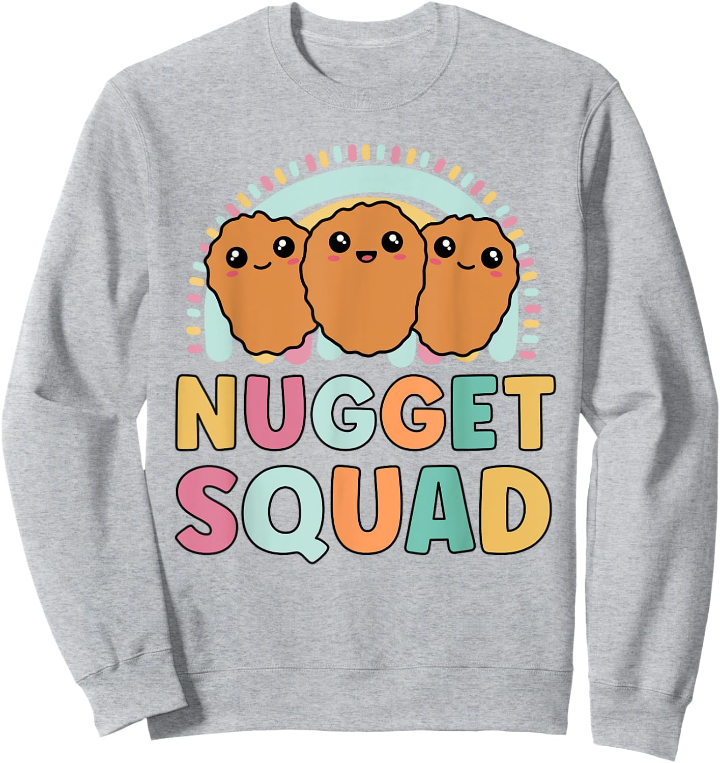 Nuggets Squad Funny Matching for Girls Chicken Nuggets Sweatshirt - Sweatshirt | Ash