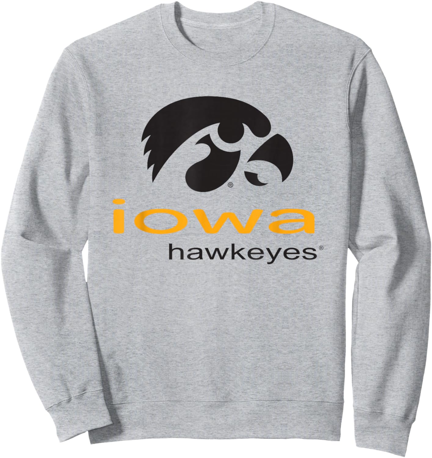 Iowa Hawkeyes Super Logo Officially Licensed Sweatshirt - Sweatshirt | Ash