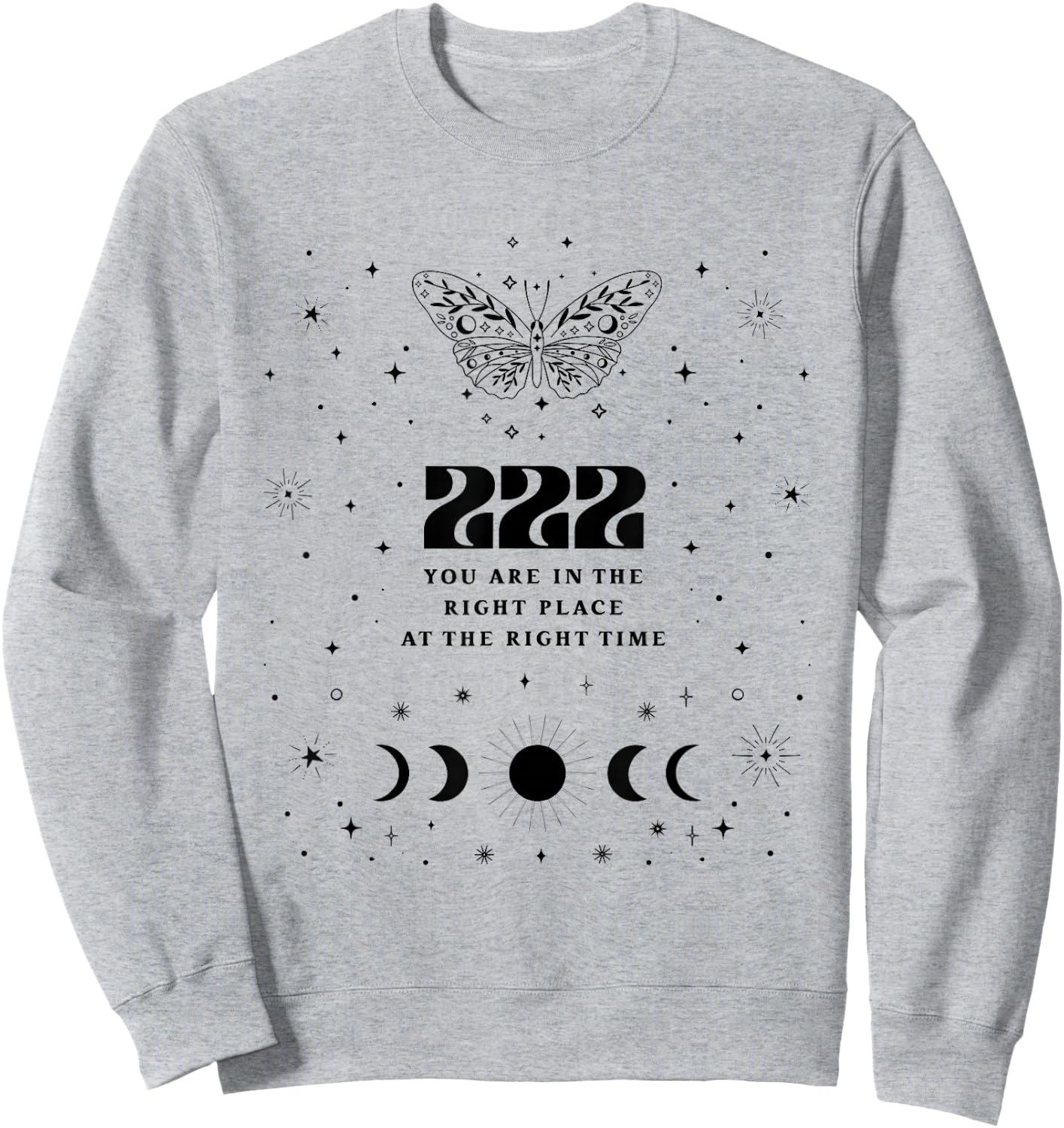 222 Angel Number Shirt Angel Aesthetic Angel Core Butterfly Sweatshirt - Sweatshirt | Ash