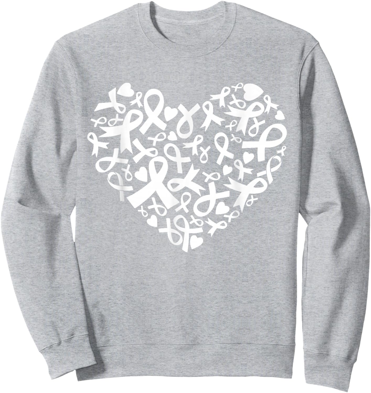 Heart Blue Ribbon T1D Type 1 Diabetes Awareness Month Sweatshirt - Sweatshirt | Ash
