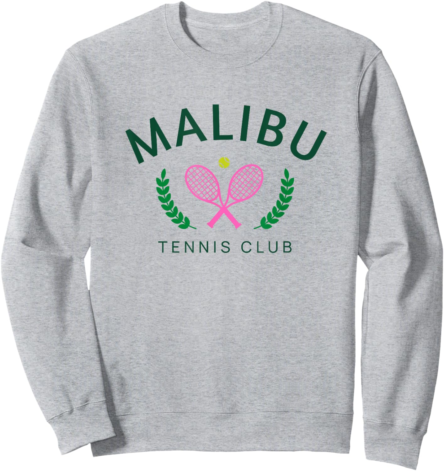 Malibu California Preppy Tennis Club Sweatshirt - Sweatshirt | Ash