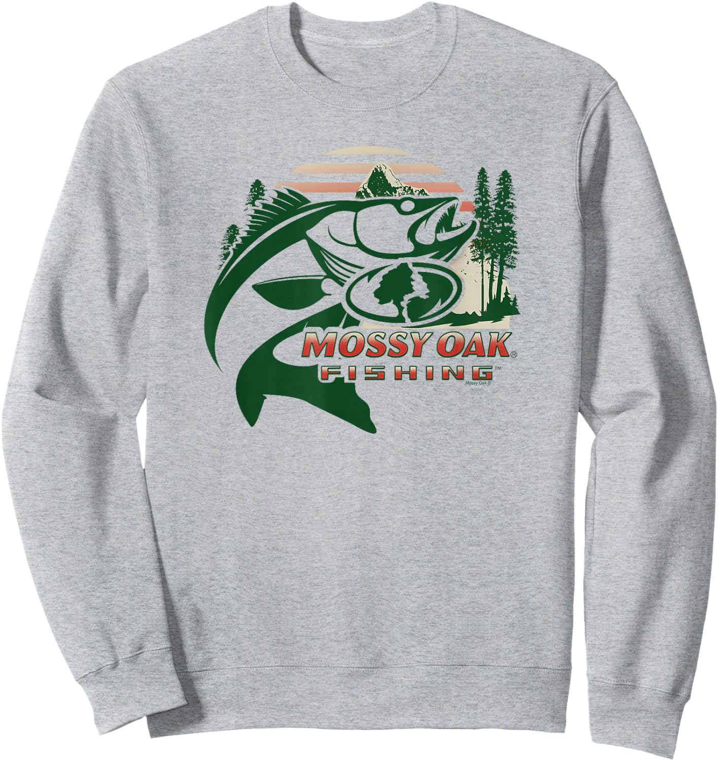 Mossy Oak Fishing Built for The Bite Fish Logo Sweatshirt - Sweatshirt | Ash