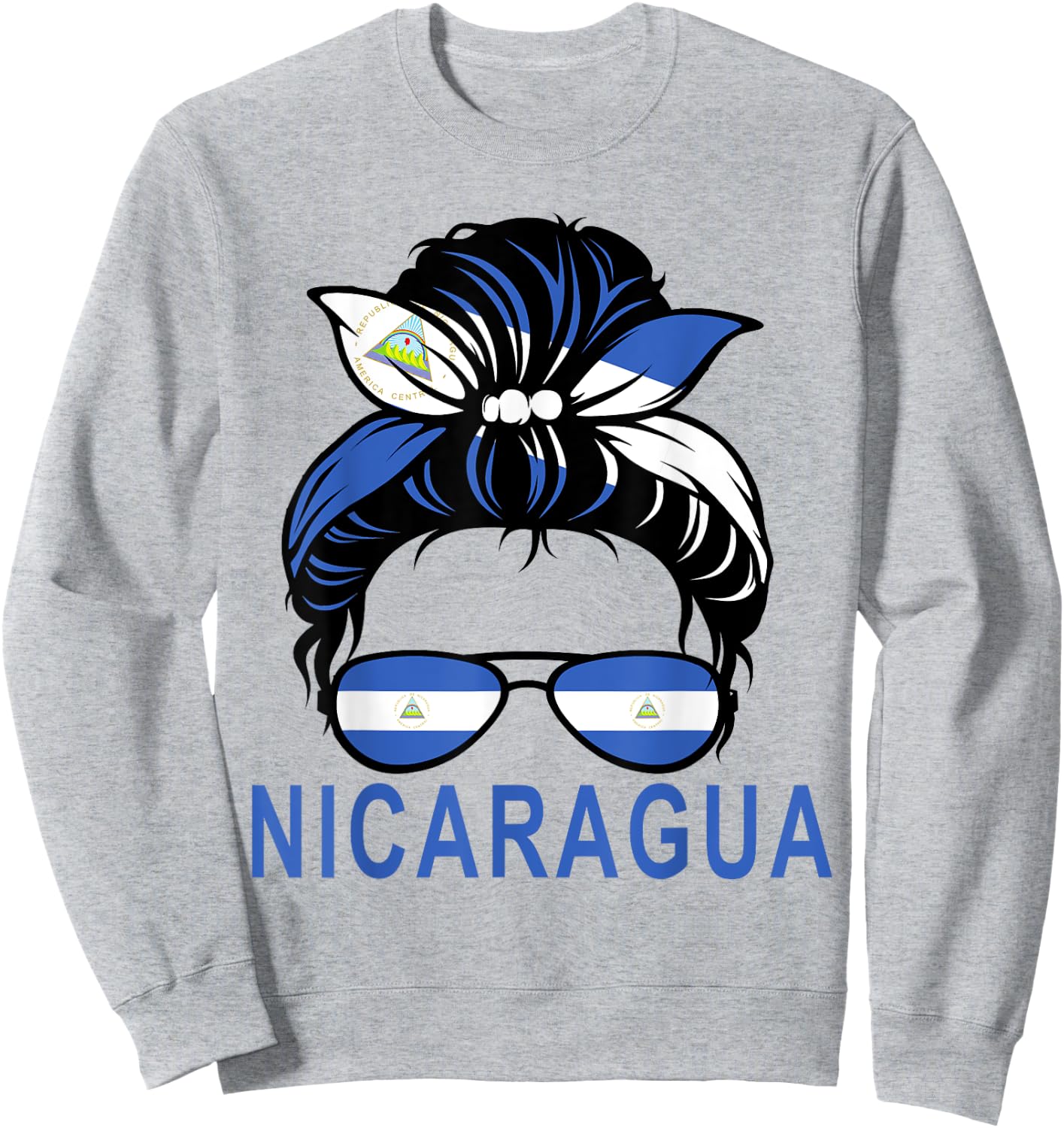 Flag Nicaragua Hispanic Heritage month For Nicaraguan Girl Sweatshirt - Sweatshirt | Ash