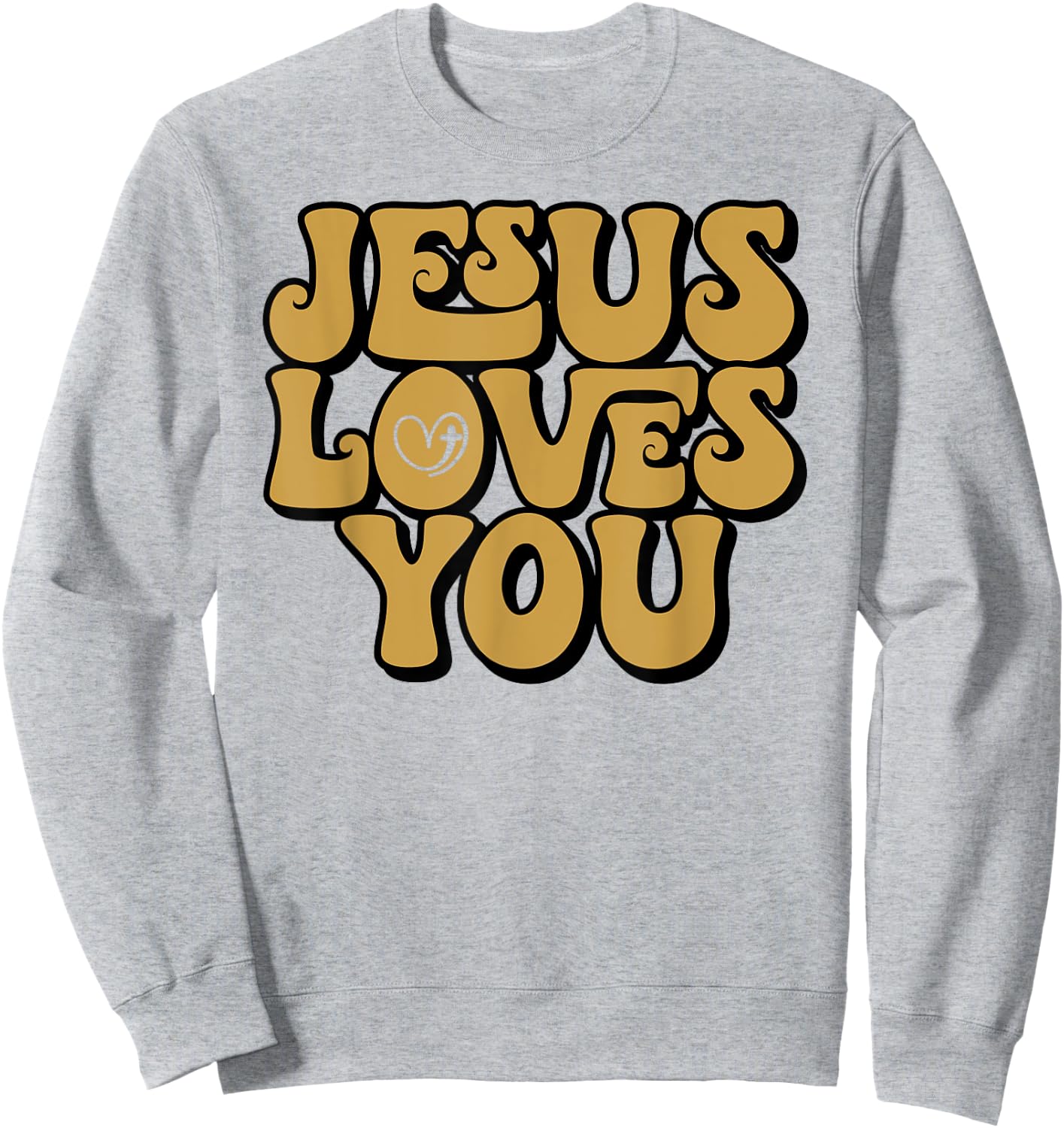 Jesus Loves You Retro Vintage Style Graphic Men Sweatshirt - Sweatshirt | Ash