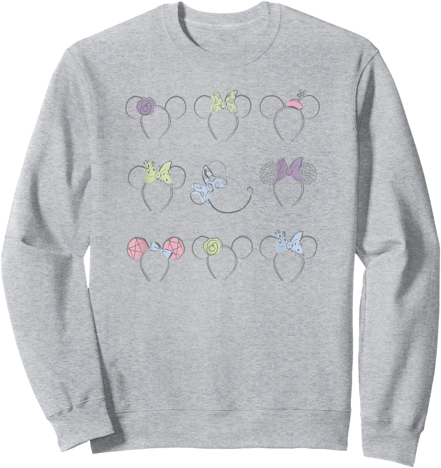 Disney Minnie Mouse Disneyland Headbands Ears Illustration Sweatshirt - Sweatshirt | Ash