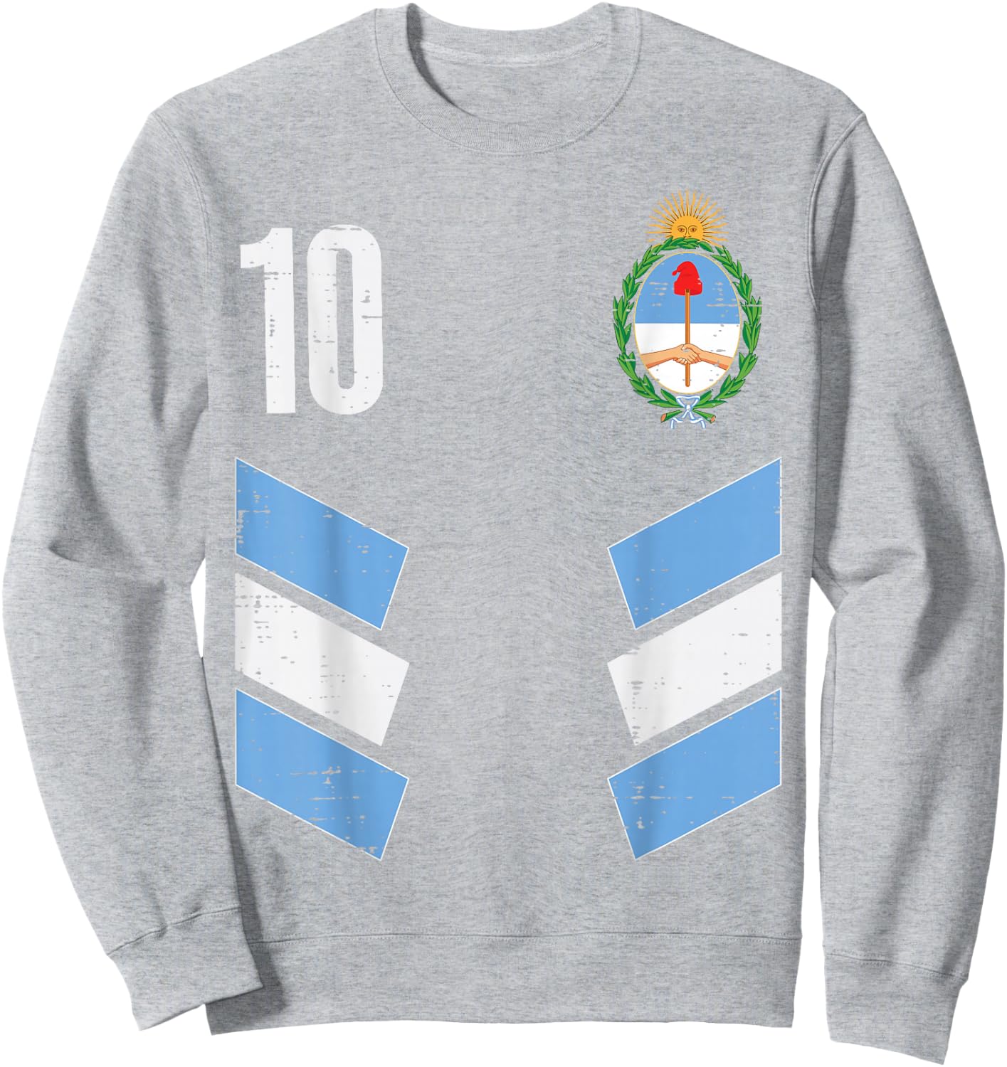 Argentina Number 10 Soccer Fan Men Women Kids Boys Girls Sweatshirt - Sweatshirt | Ash