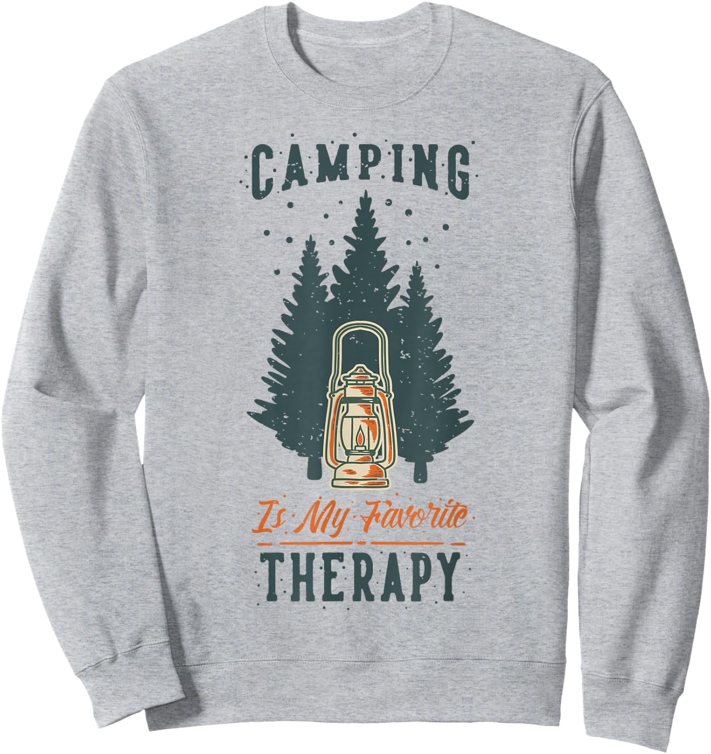 Funny Camper Camp Camping Gifts & Apparel FIDIMA -Adults White Small Modern Short Sleeve Camping Sweatshirt - Sweatshirt | Ash