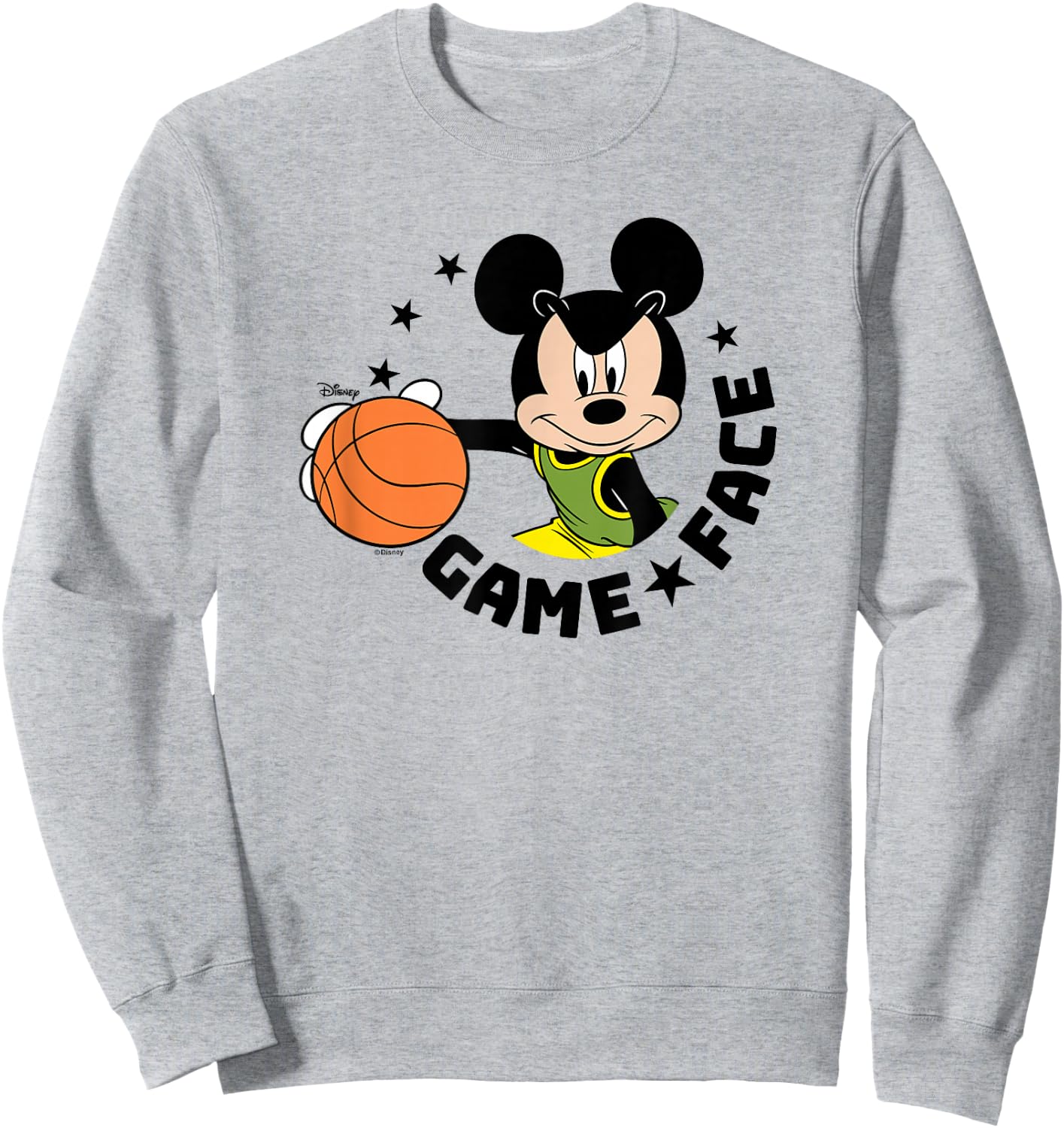 Mickey Game Face Basketball Sweatshirt - Sweatshirt | Ash