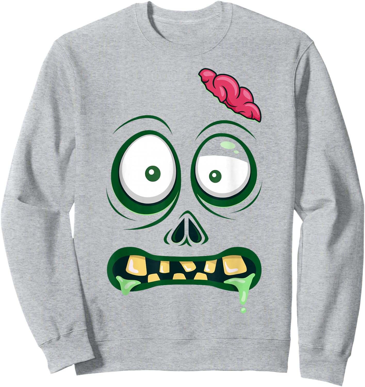 Monster Face Halloween Matching Costume Zombie Men Women Kid Sweatshirt - Sweatshirt | Ash