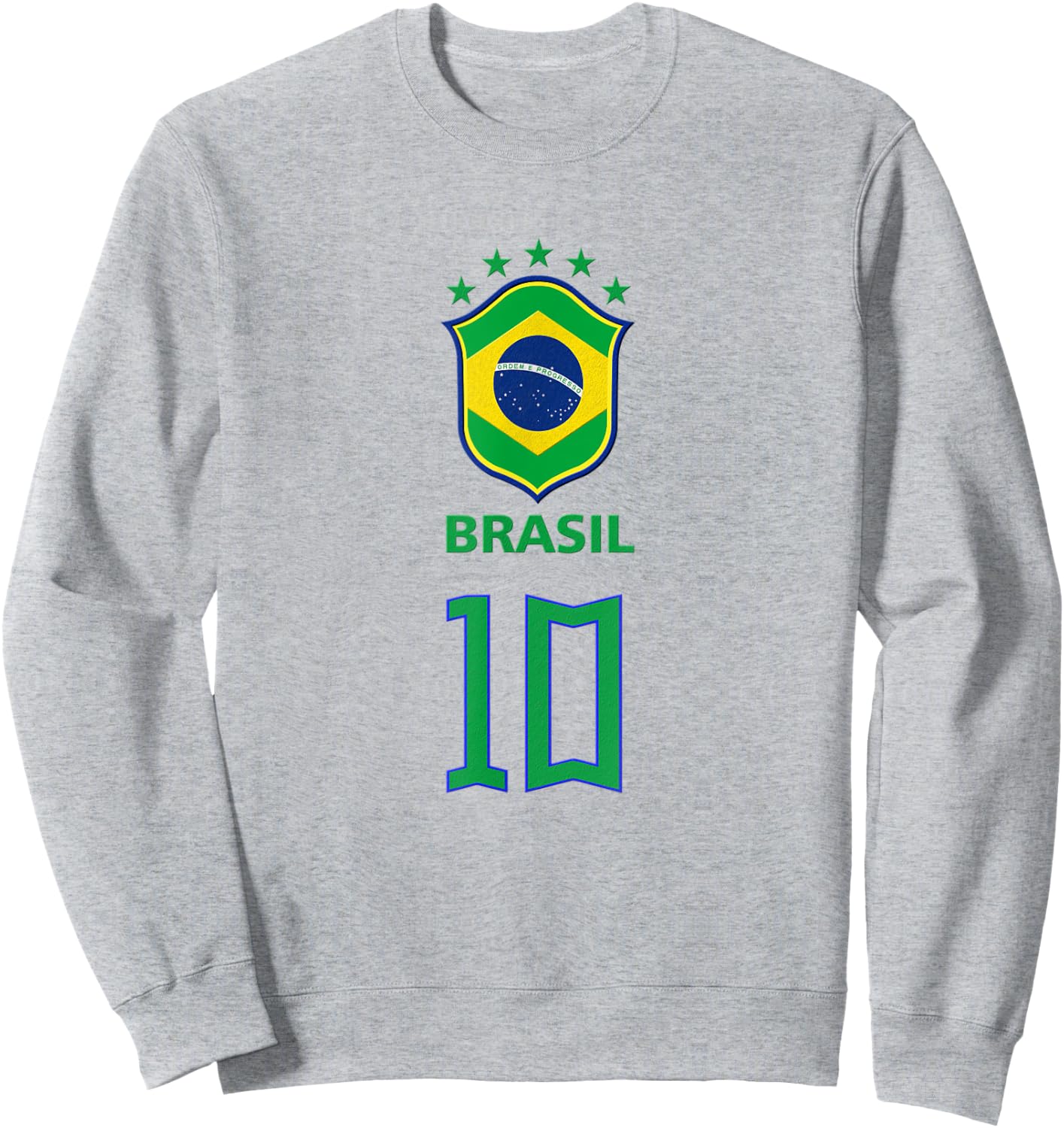 Brazil Flag Cool Brazil Soccer 10 Jersey Women Kids Sweatshirt - Sweatshirt | Ash