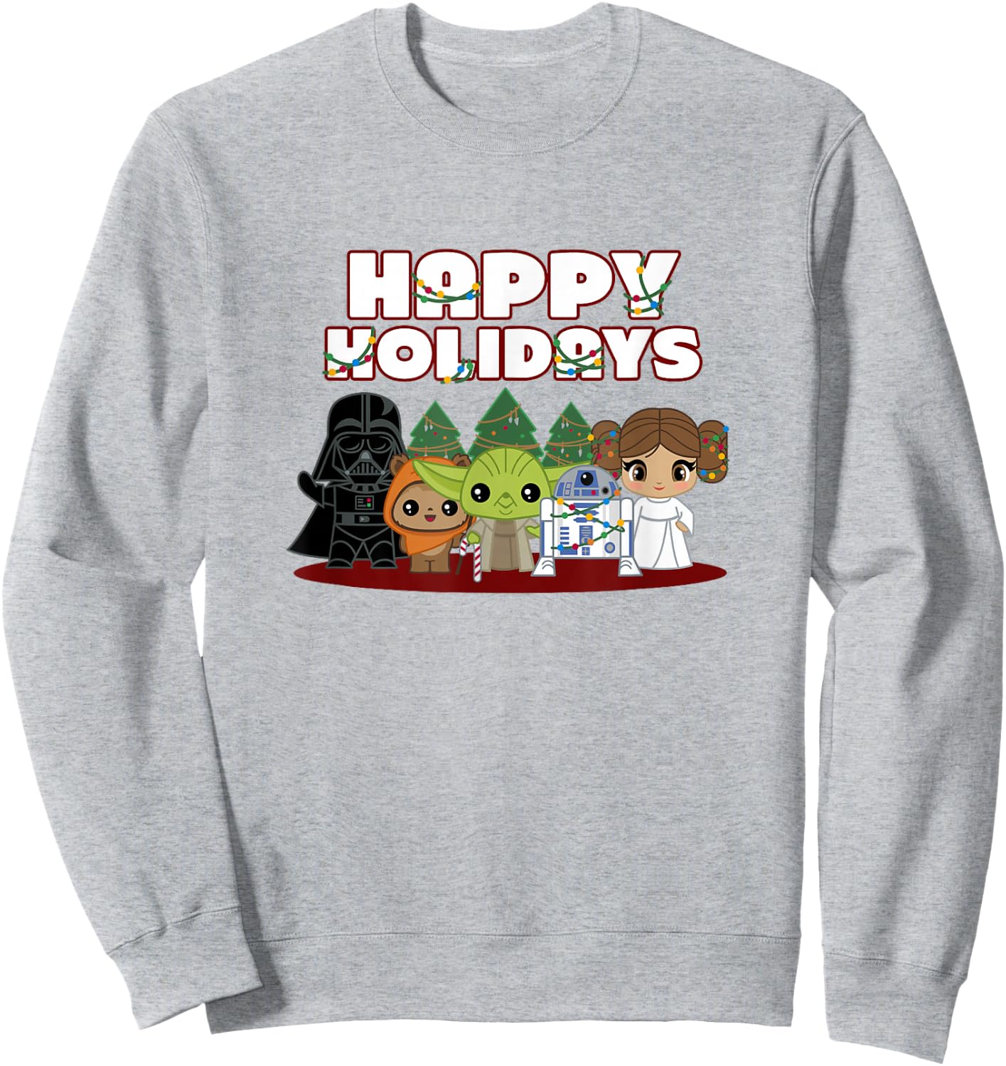 Star Wars Christmas Main Characters Happy Holidays Chibi Sweatshirt - Sweatshirt | Ash