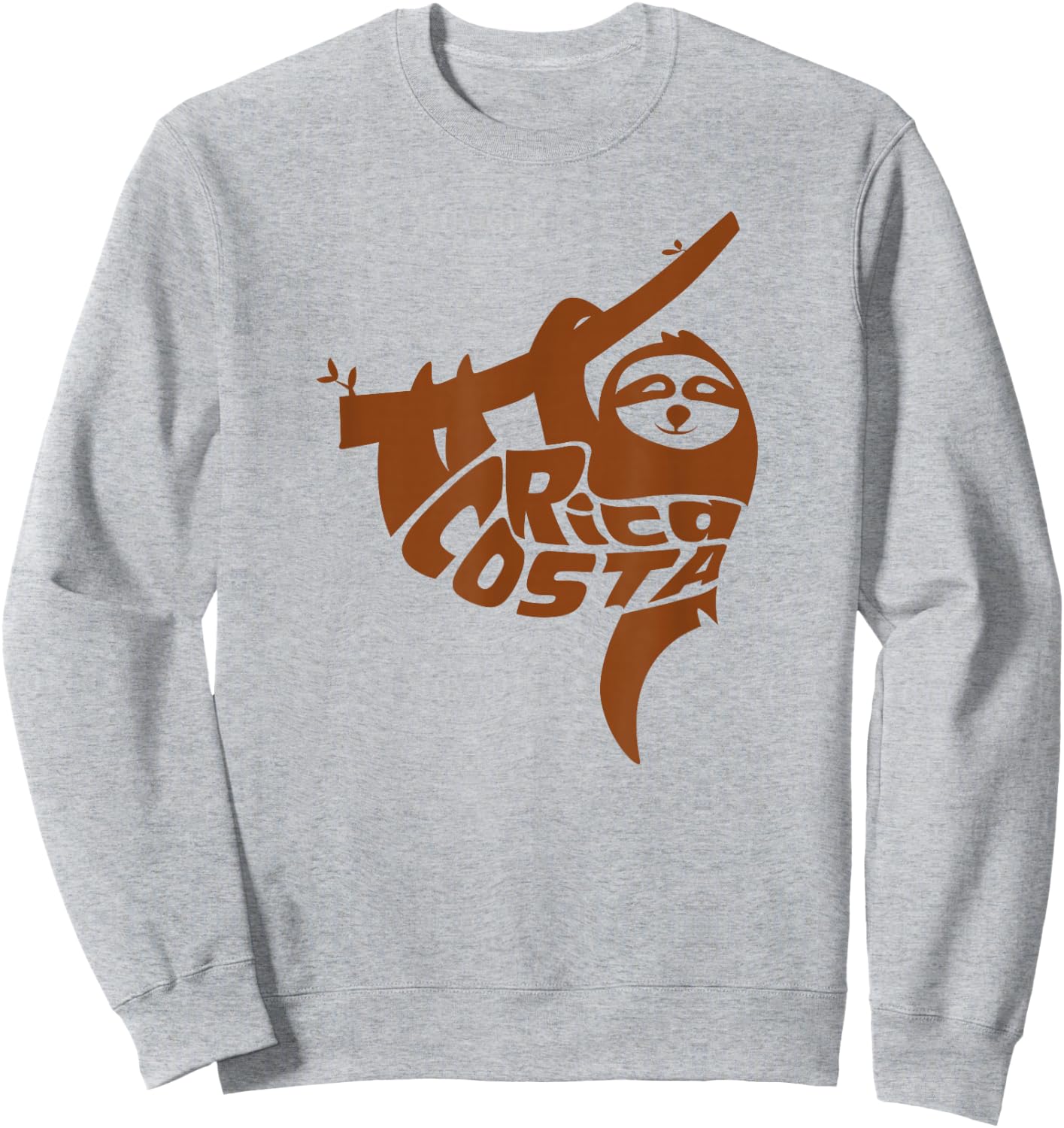Costa Rica Sloth Word Art - Funny Animal Sweatshirt - Sweatshirt | Ash