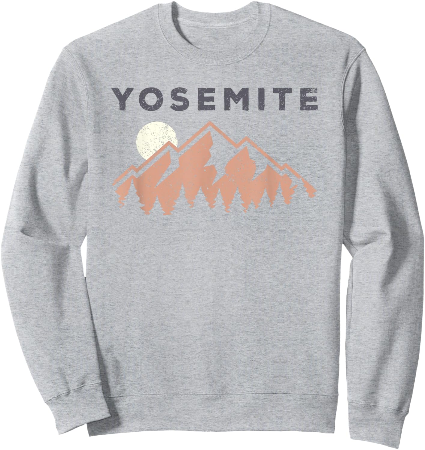 Retro Yosemite California Established 1890 National Park Sweatshirt - Sweatshirt | Ash