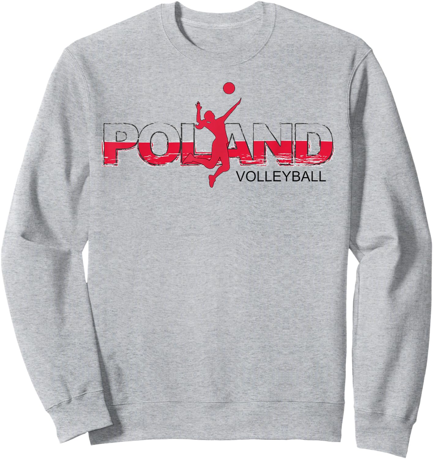 Polish Girls Volleyball Player Sports Poland National Flag Sweatshirt - Sweatshirt | Ash