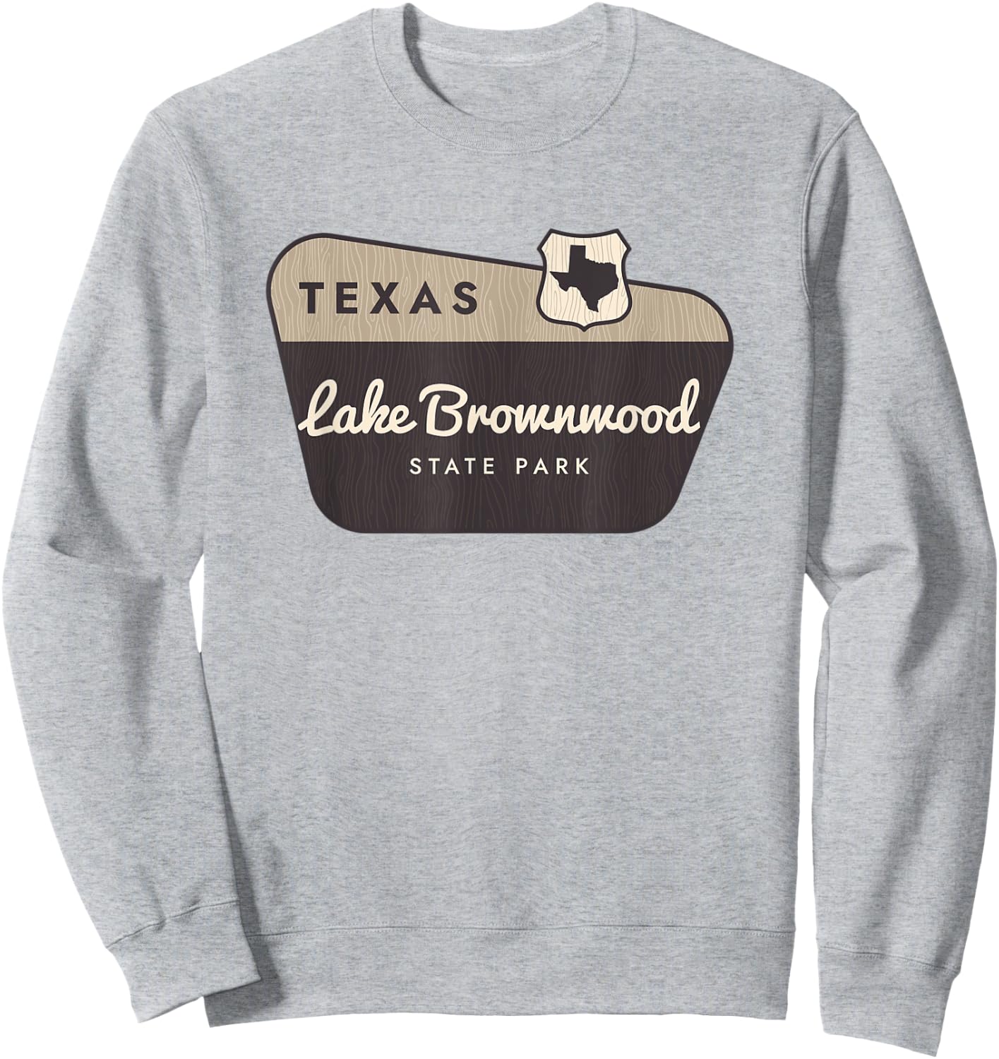 Lake Brownwood State Park Texas TX Welcome Sign Vacation Sweatshirt - Sweatshirt | Ash