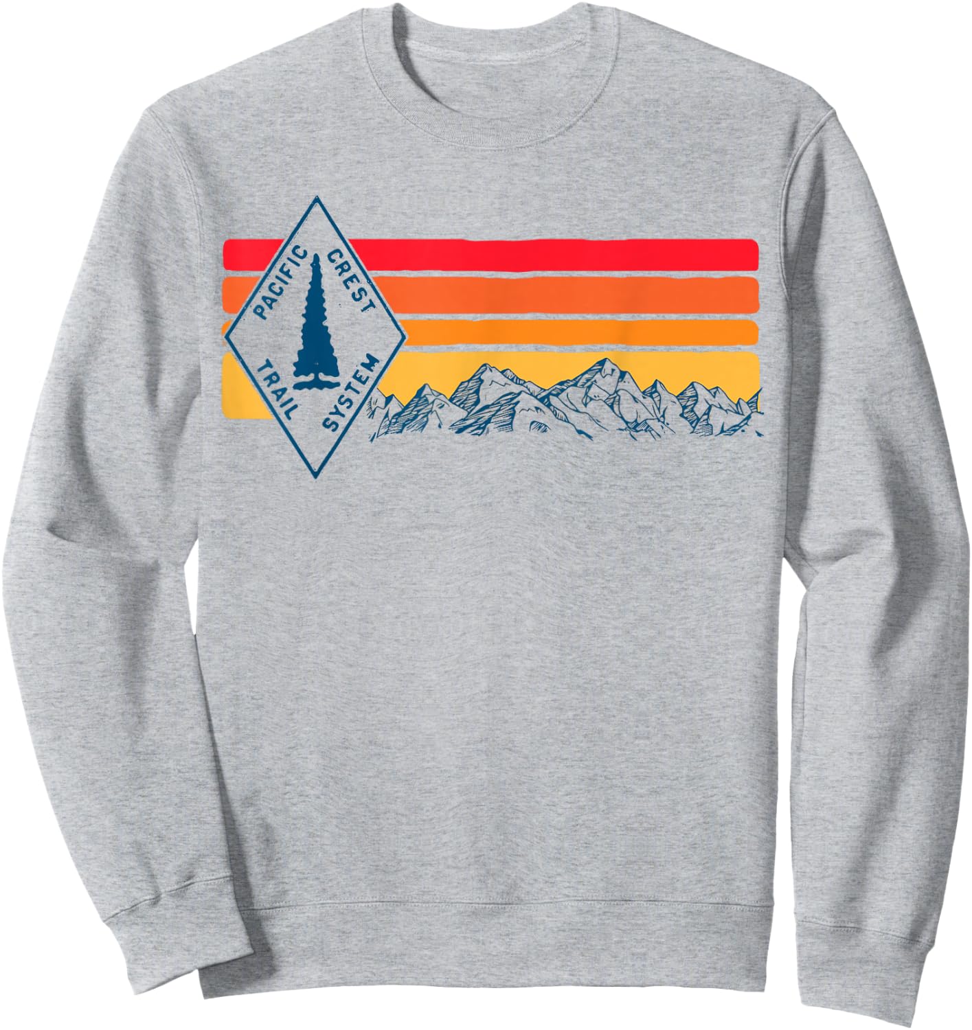 Vintage Pacific Crest Trail Marker Sign Retro Hiking in Sweatshirt - Sweatshirt | Ash