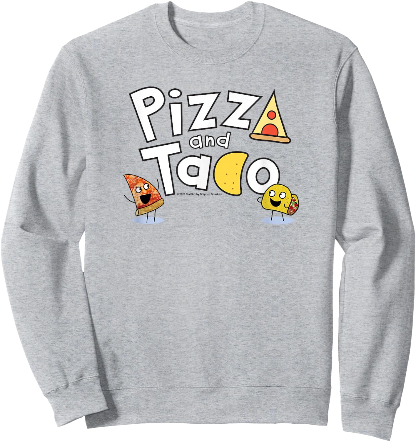 Pizza and Taco Logo Sweatshirt - Sweatshirt | Ash