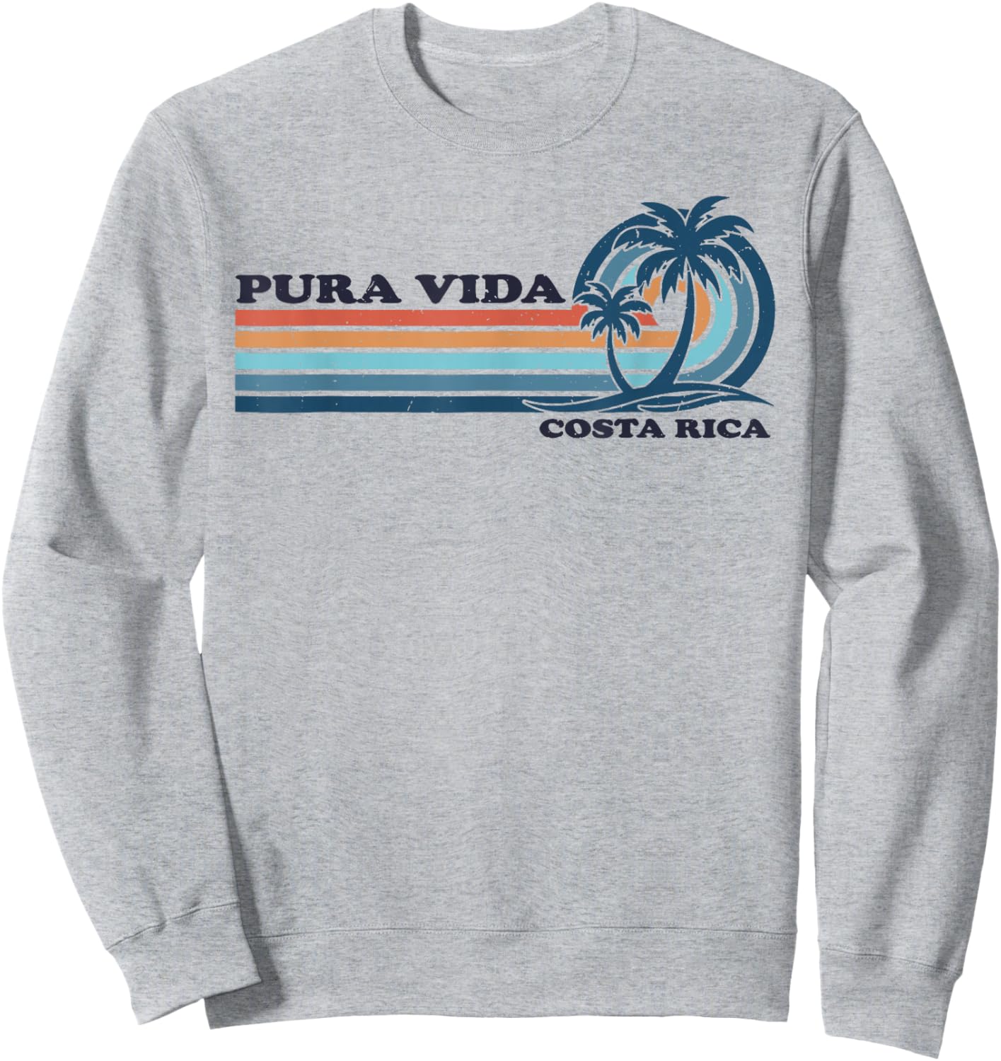 Retro Vintage Family Vacation Costa Rica Pura Vida Sweatshirt - Sweatshirt | Ash