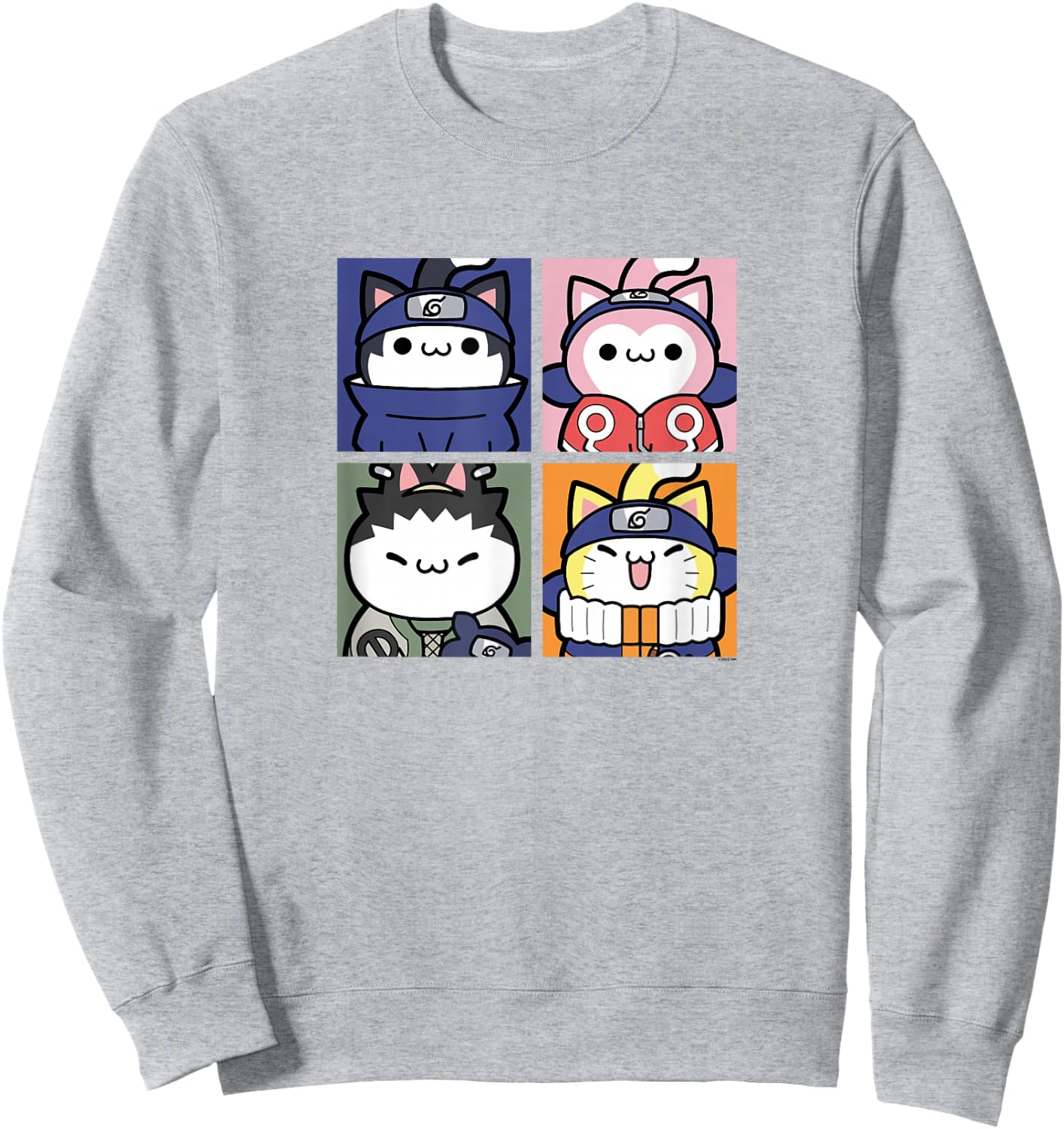 Nyaruto Sasuke Sakura Shikamaru Naruto Cats Group Shot Panel Sweatshirt - Sweatshirt | Ash