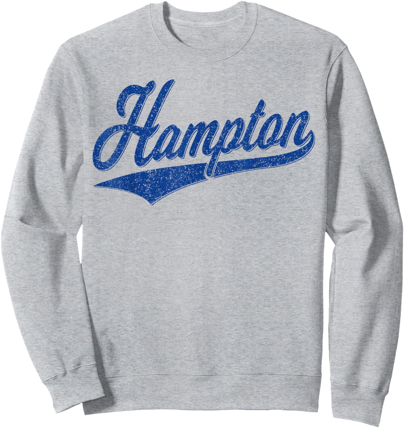 Hampton Virginia Varsity Script Classic Sports Jersey Style Sweatshirt - Sweatshirt | Ash