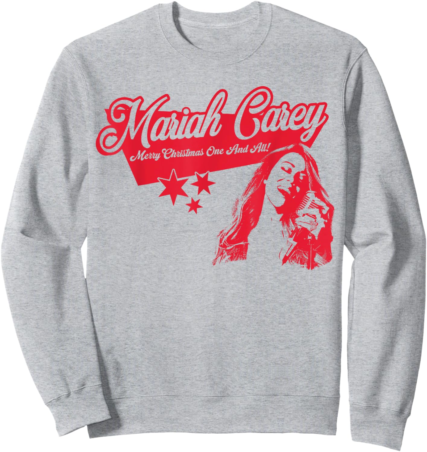 Mariah Carey Official Merry Christmas One & All Tour Stars Sweatshirt - Sweatshirt | Ash