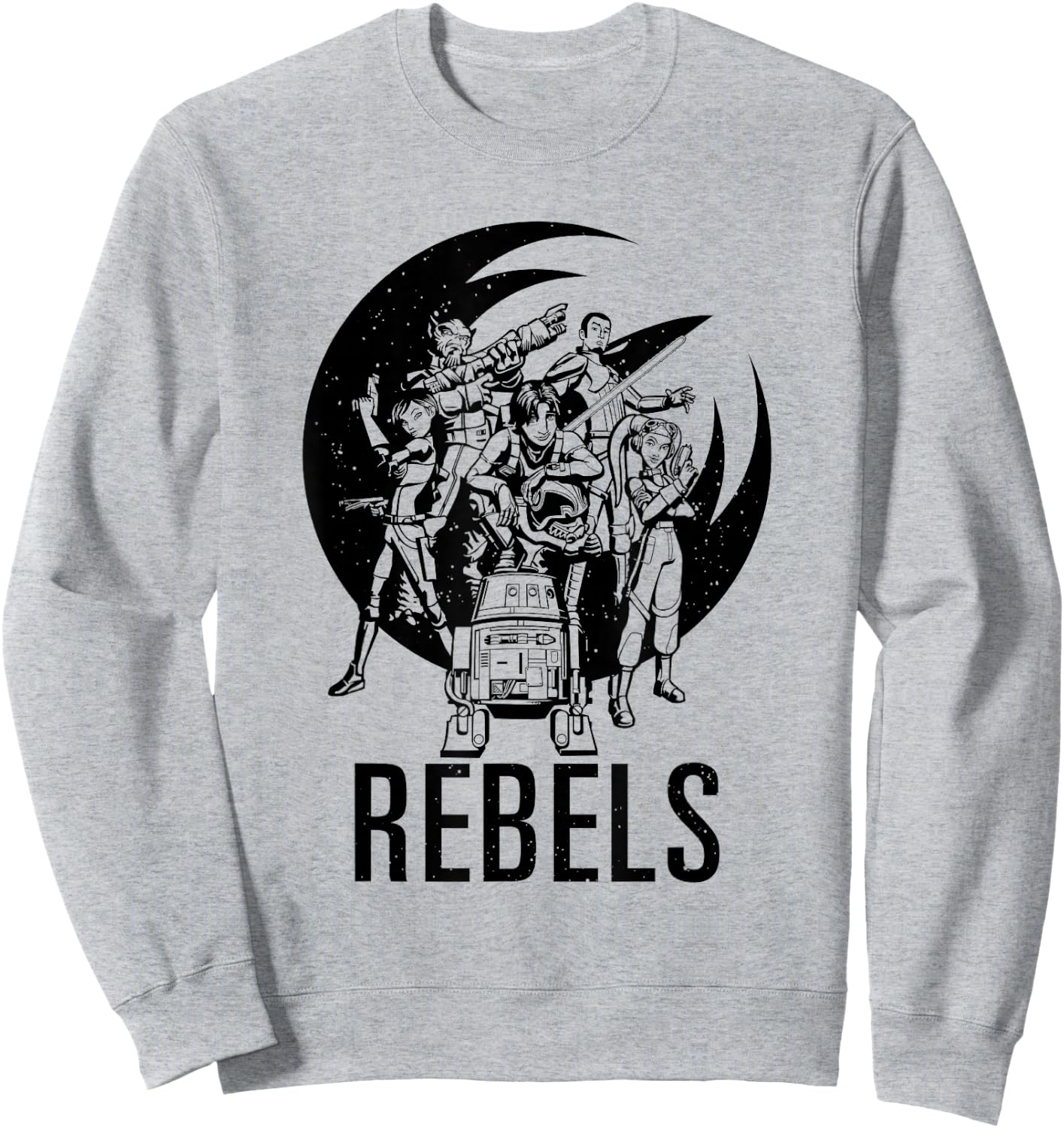 Star Wars Rebels Main Heroes Black & White Group Shot Sweatshirt - Sweatshirt | Ash
