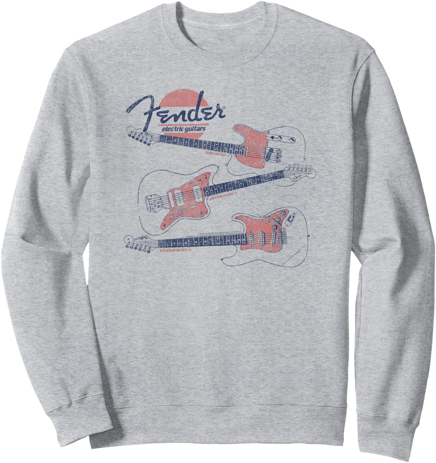 Fender Vintage Guitar Line Drawing Sweatshirt - Sweatshirt | Ash
