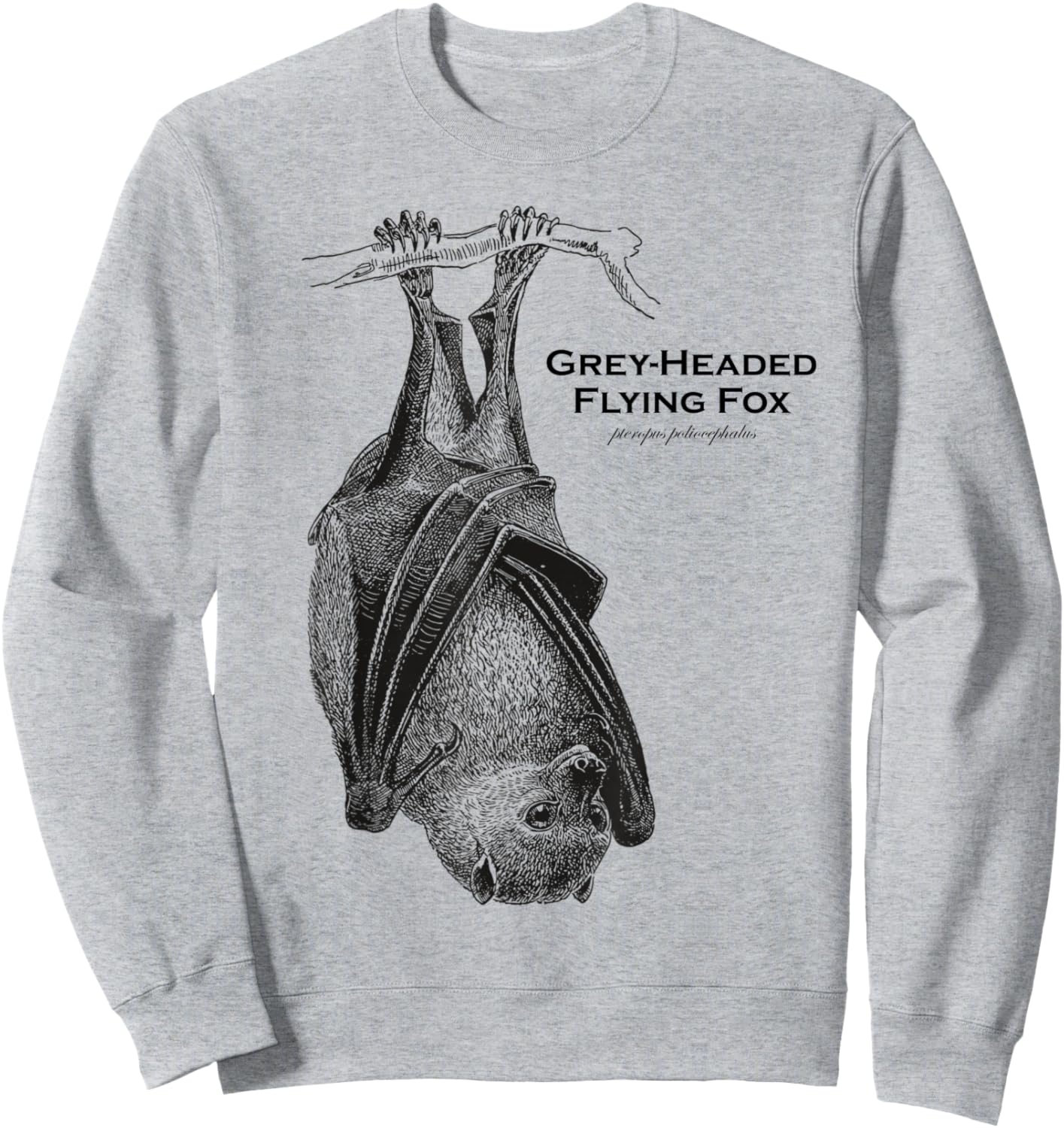 Vintage Animal Retro Wildlife Flying Fox Sweatshirt - Sweatshirt | Ash