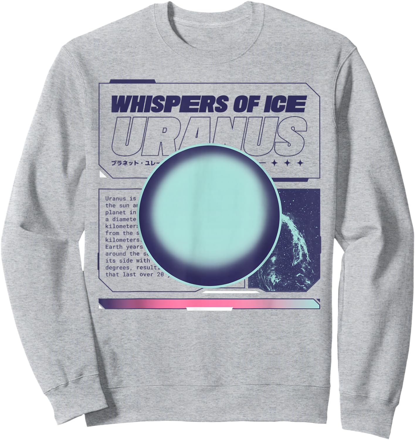 Futuristic Astronomy Gas Giant Uranus Sweatshirt - Sweatshirt | Ash