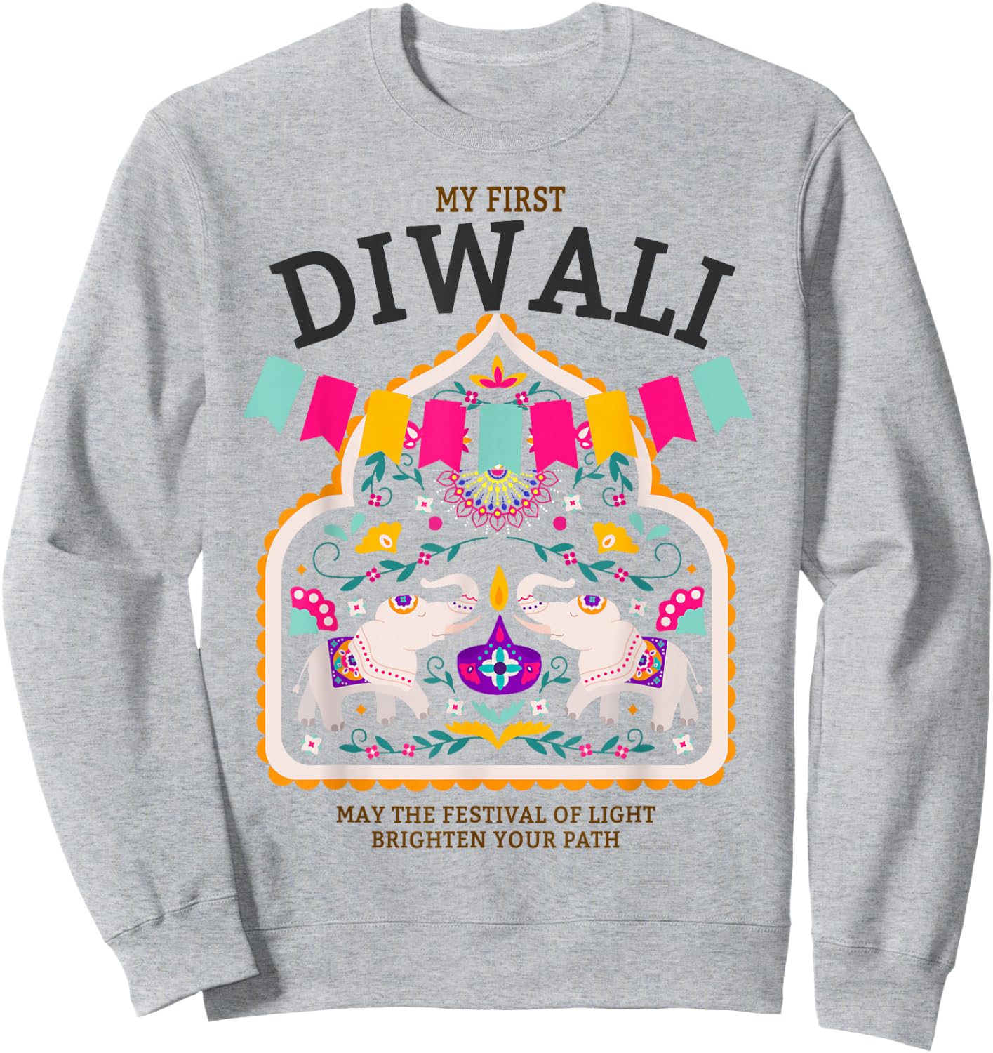 My First Diwali Festival Outfit Idea for Kids & Diwali Sweatshirt - Sweatshirt | Ash