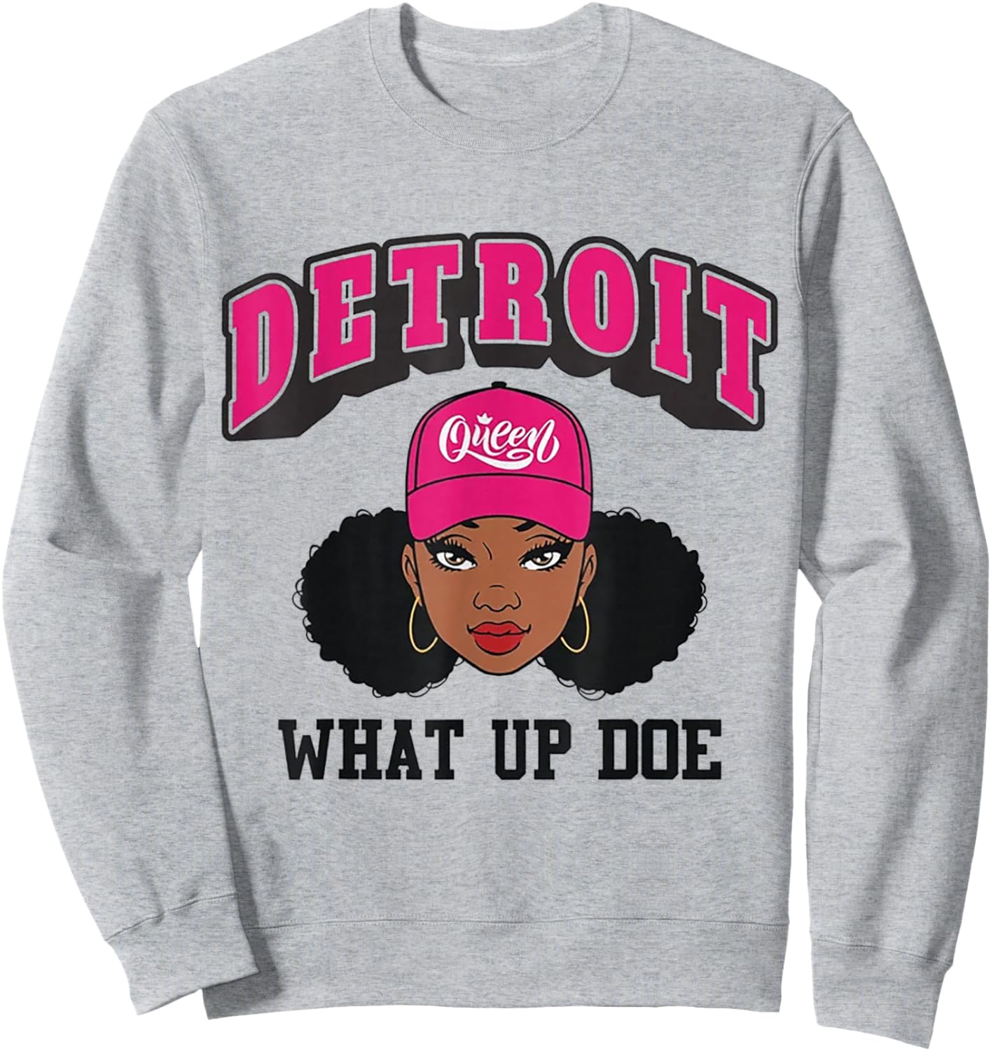 Black Girl Detroit 313 What Up Doe Sweatshirt - Sweatshirt | Ash
