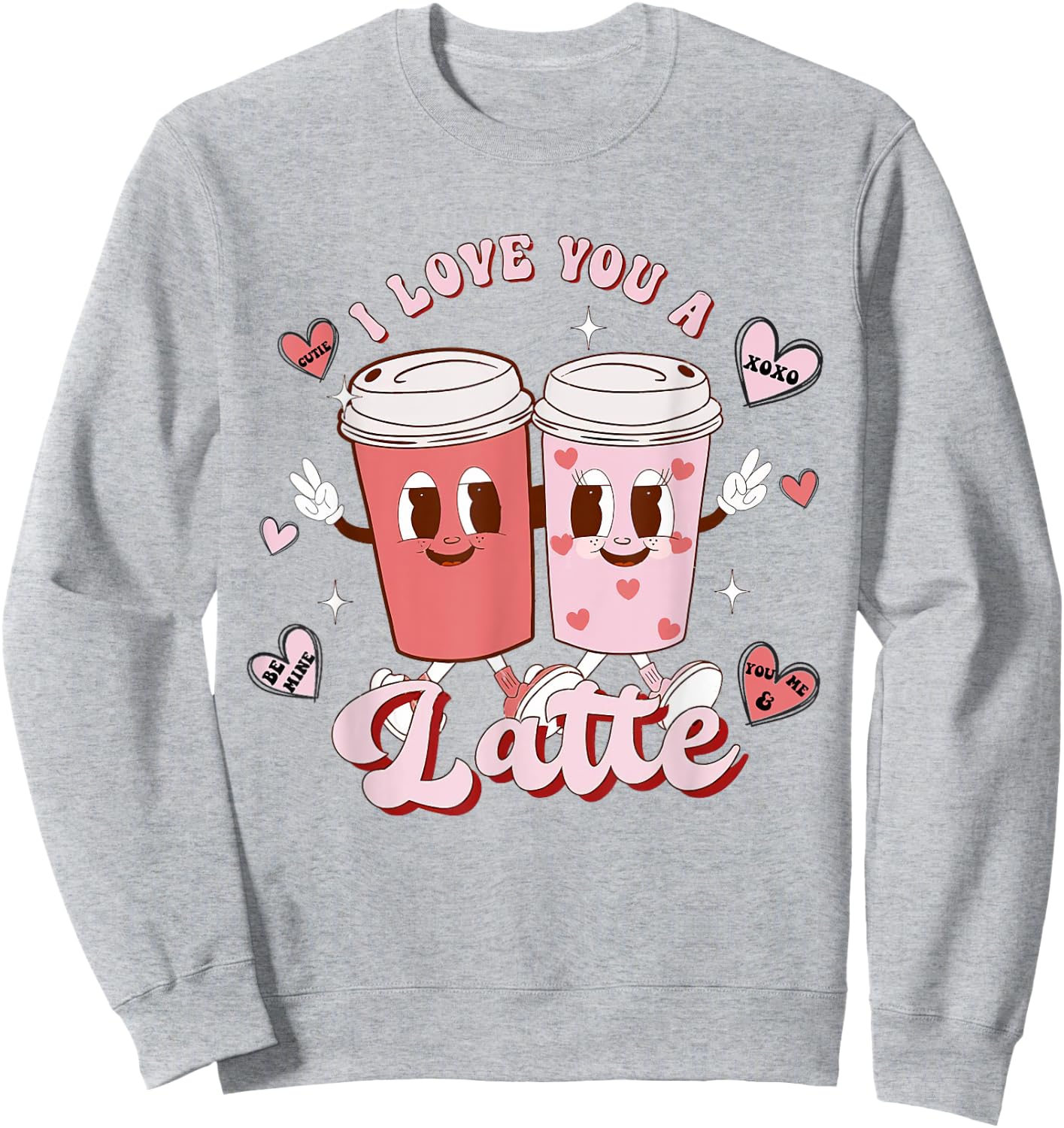 Funny Valentine Shirt I Love You A Latte Shirt Kid Sweatshirt - Sweatshirt | Ash