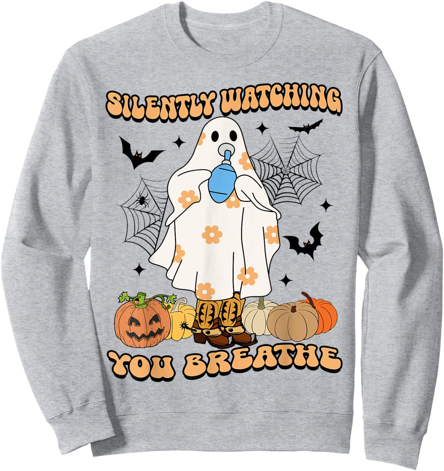 Respiratory Therapist Ghost, Silently Watching You Breathe Sweatshirt - Sweatshirt | Ash