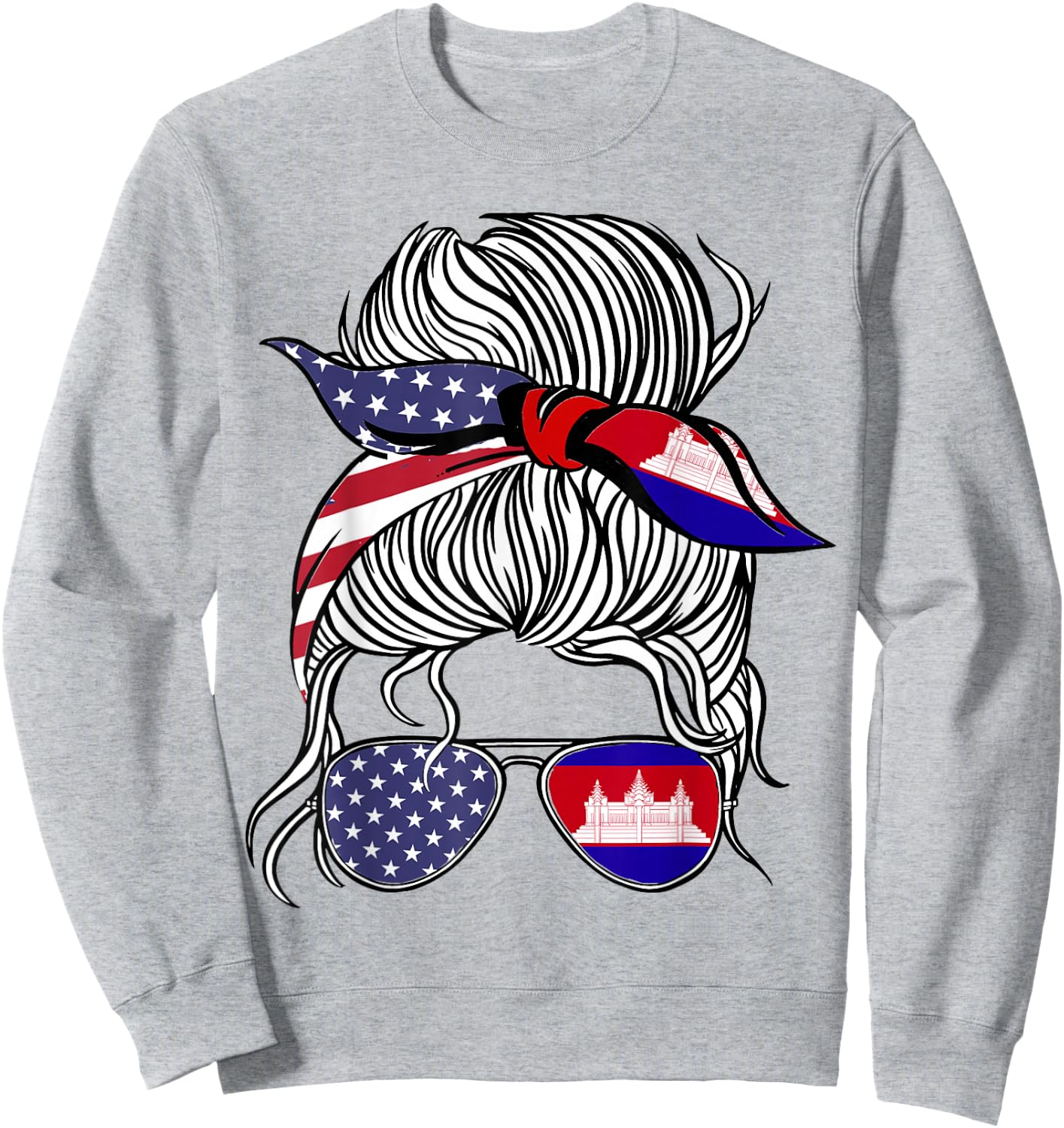 American Cambodian Patriot Flag Women Girl Cambodia Grown Sweatshirt - Sweatshirt | Ash