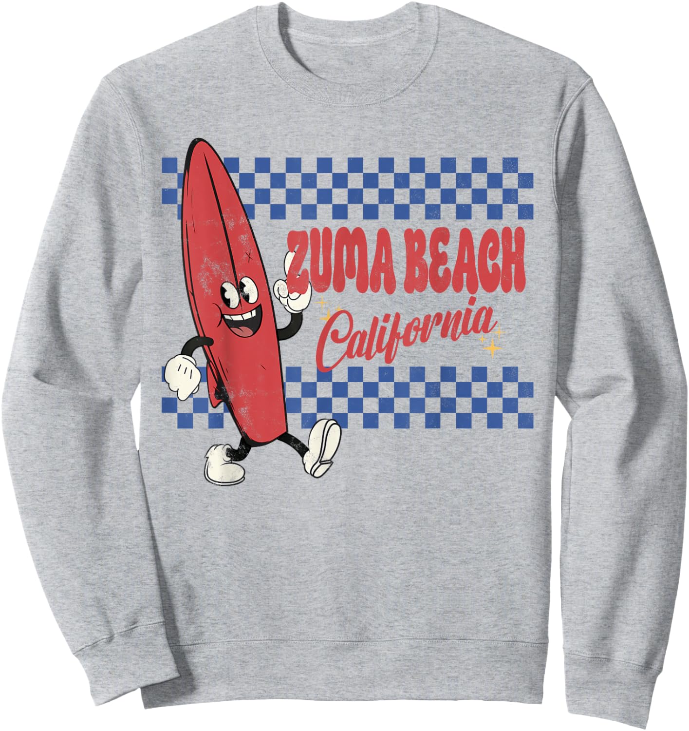Zuma Beach California Retro Surfer Vintage Beach Men Women Sweatshirt - Sweatshirt | Ash