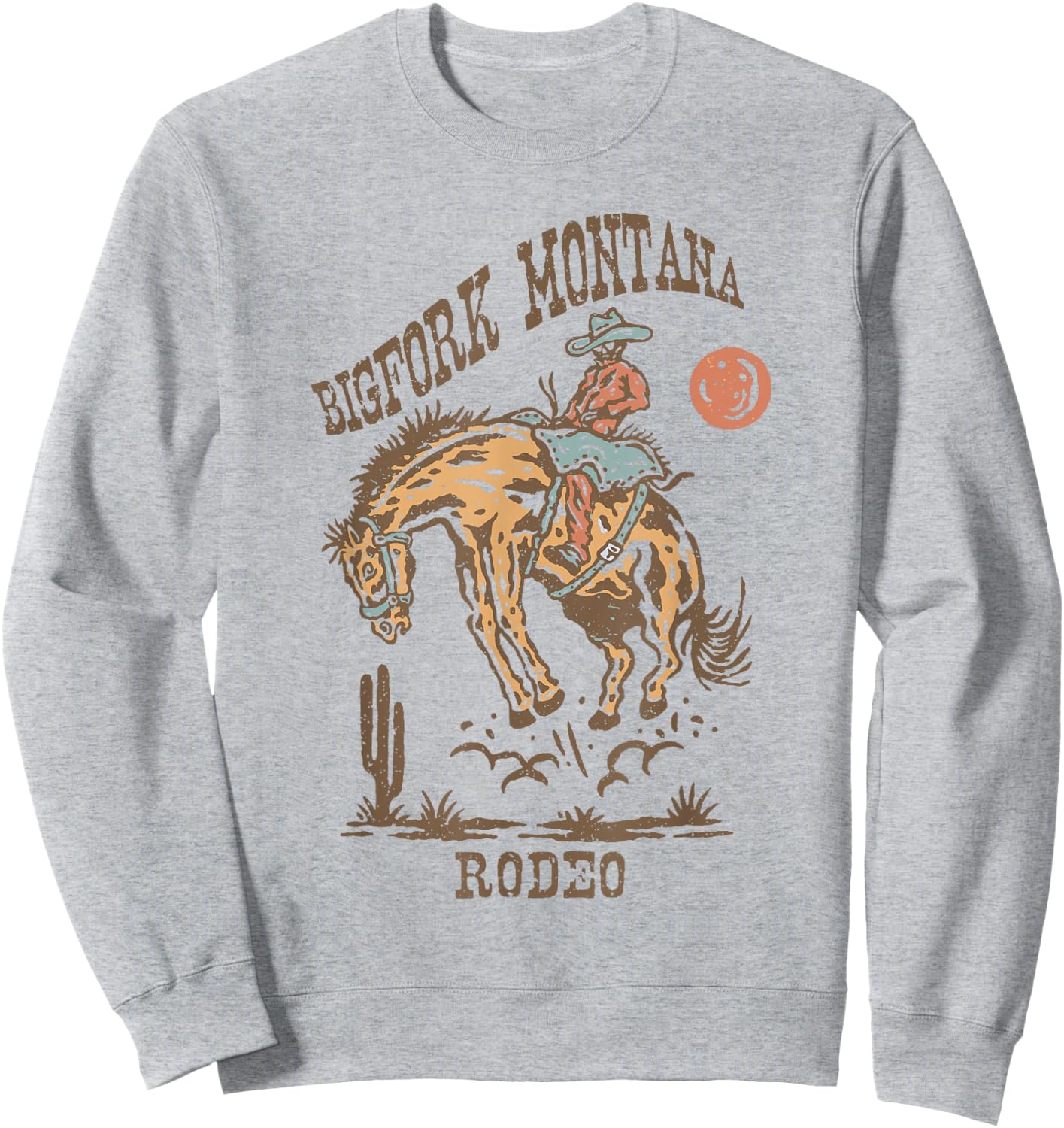 Bigfork Montana Rodeo | Vintage Cowgirl Sweatshirt - Sweatshirt | Ash