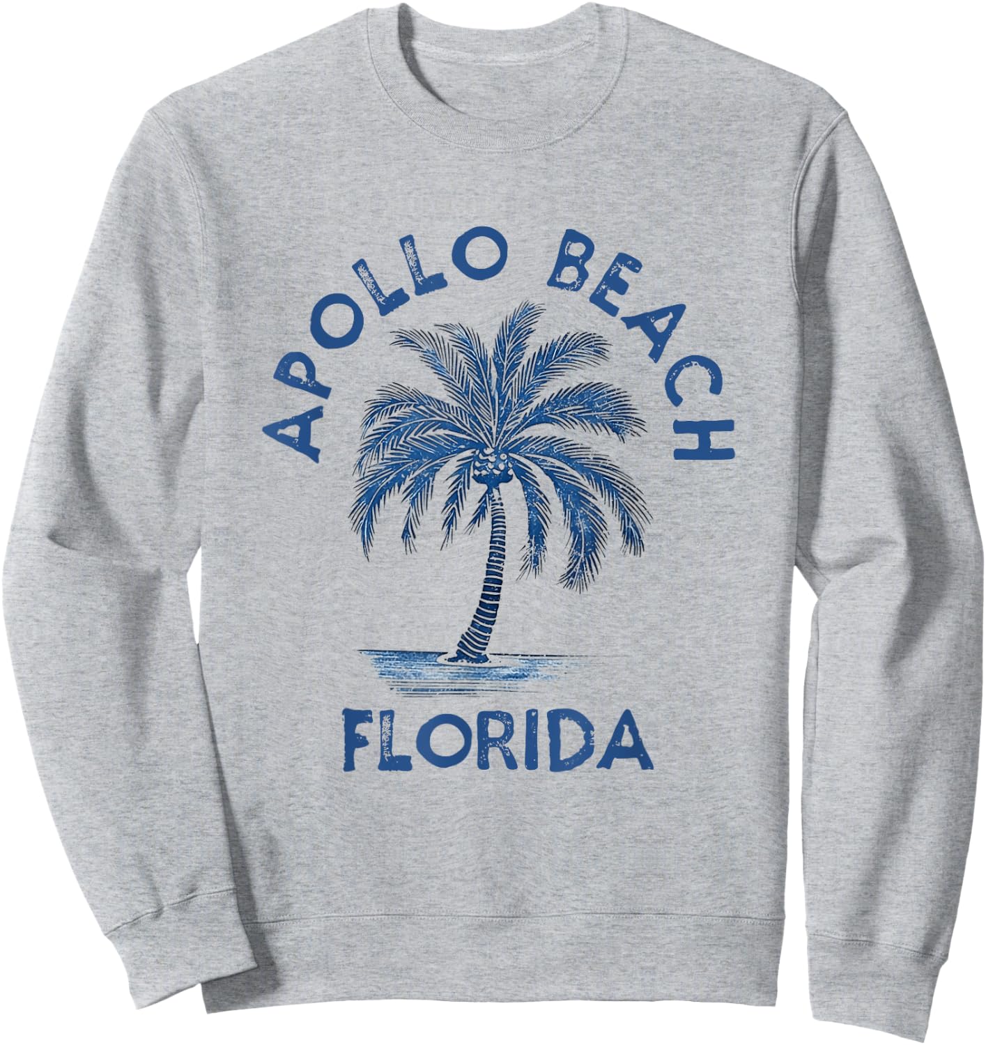 Vintage Apollo Beach Florida Palm Tree FL Retro Men Women Kids Sweatshirt - Sweatshirt | Ash