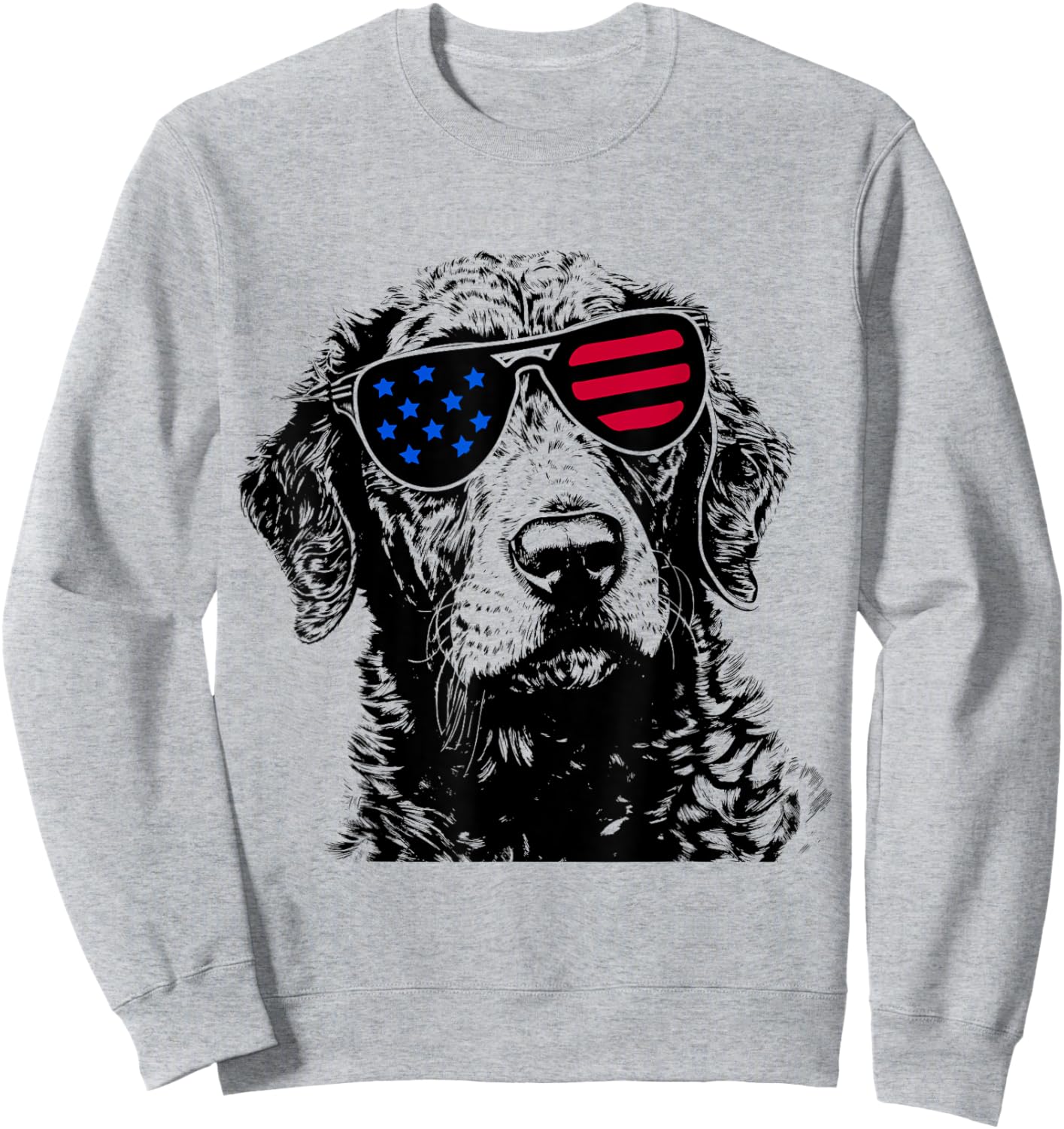 Chesapeake Bay Retriever Dog 4th July America USA Flag Kids Men Sweatshirt - Sweatshirt | Ash