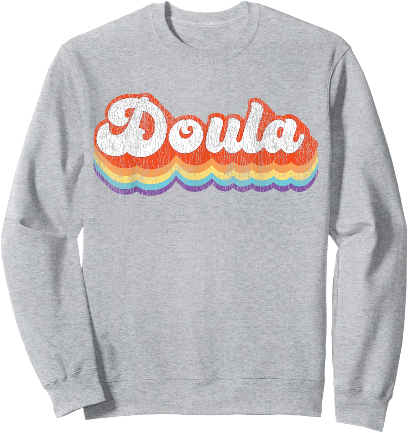 Doula Birth Worker Retro Vintage Doula Sweatshirt - Sweatshirt | Ash