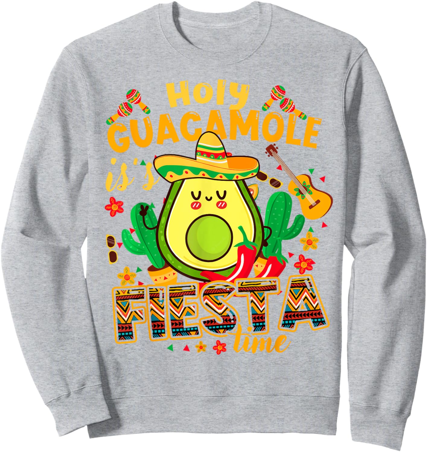 Cinco De Mayo Holy Guacamole Fiesta Shirt Funny Kids Women Sweatshirt - Sweatshirt | Ash