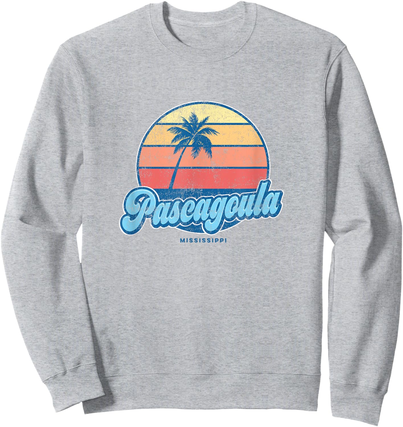 Vintage Pascagoula Mississippi MS Classic 70s Retro Surfer Sweatshirt - Sweatshirt | Ash