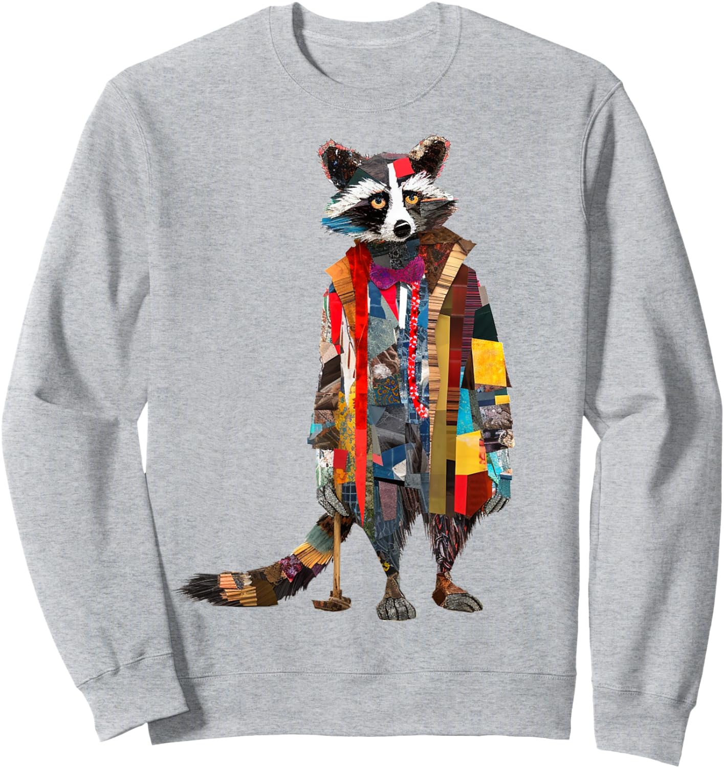 Raccoon Colorful Artwork | Animal Motif Raccoon Sweatshirt - Sweatshirt | Ash